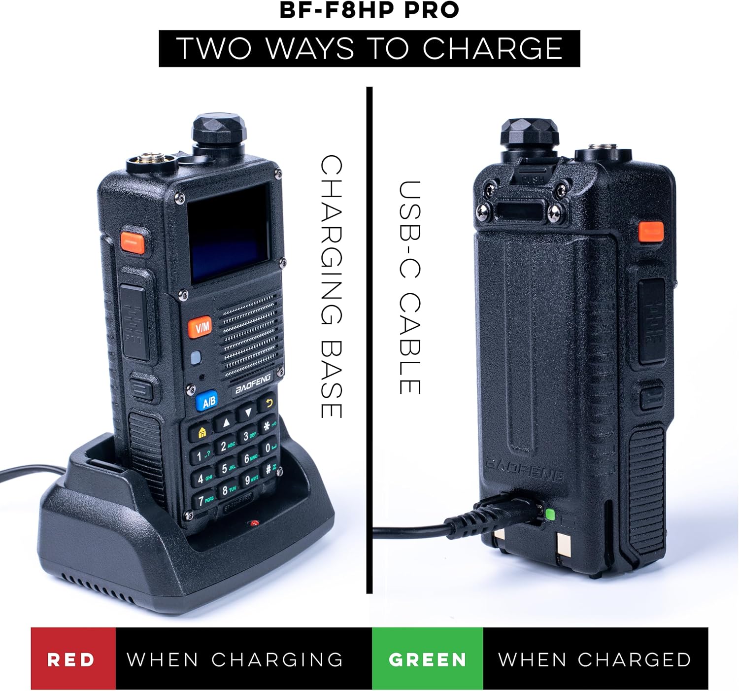 BAOFENG BF-F8HP PRO 10 W Tri-Band Two-Way Radio – UV-5R 7th Gen, 1000 Channels, GPS & NOAA Weather, Aviation/VHF/UHF/1.25 m Scanner, IP54 Rugged