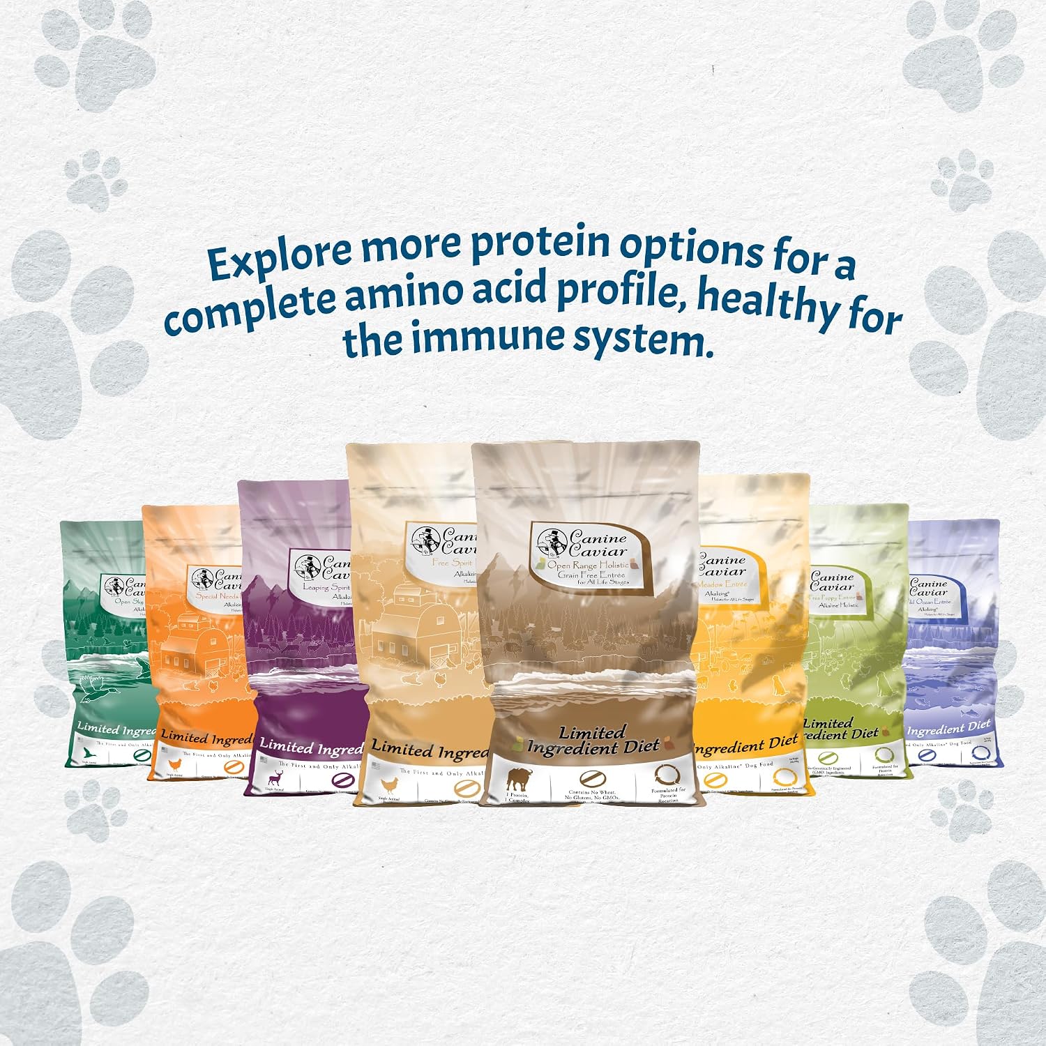 Canine Caviar - Open Range: Water Buffalo & Chickpea Alkaline Dry Dog Food, Limited Ingredients, Gluten-Free, Based on Science & Research, Veterinary Alternative Diet (22 Pound Bag)