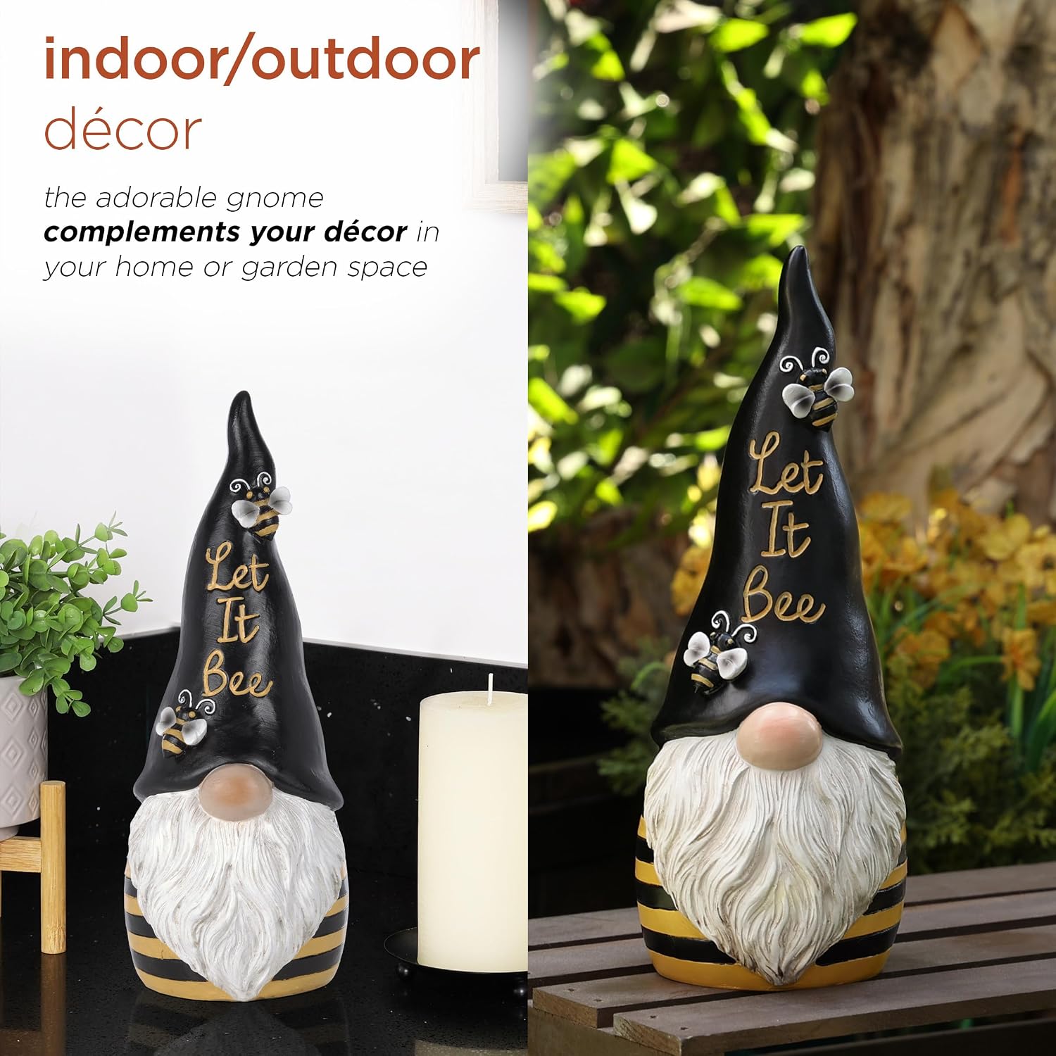Alpine Corporation 12" Tall Traditional Outdoor Garden Gnome Yard Statue Decoration
