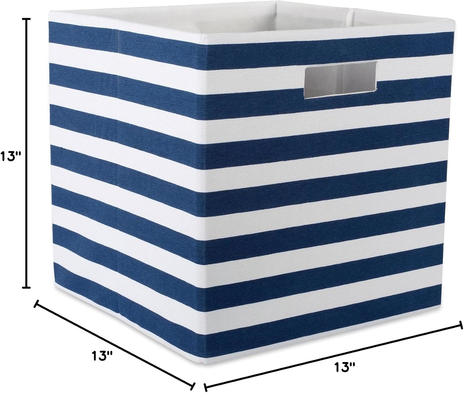 DII Polyester Cube Storage Collection Collapsible Hard Sided Bin, 13x13x13, Black