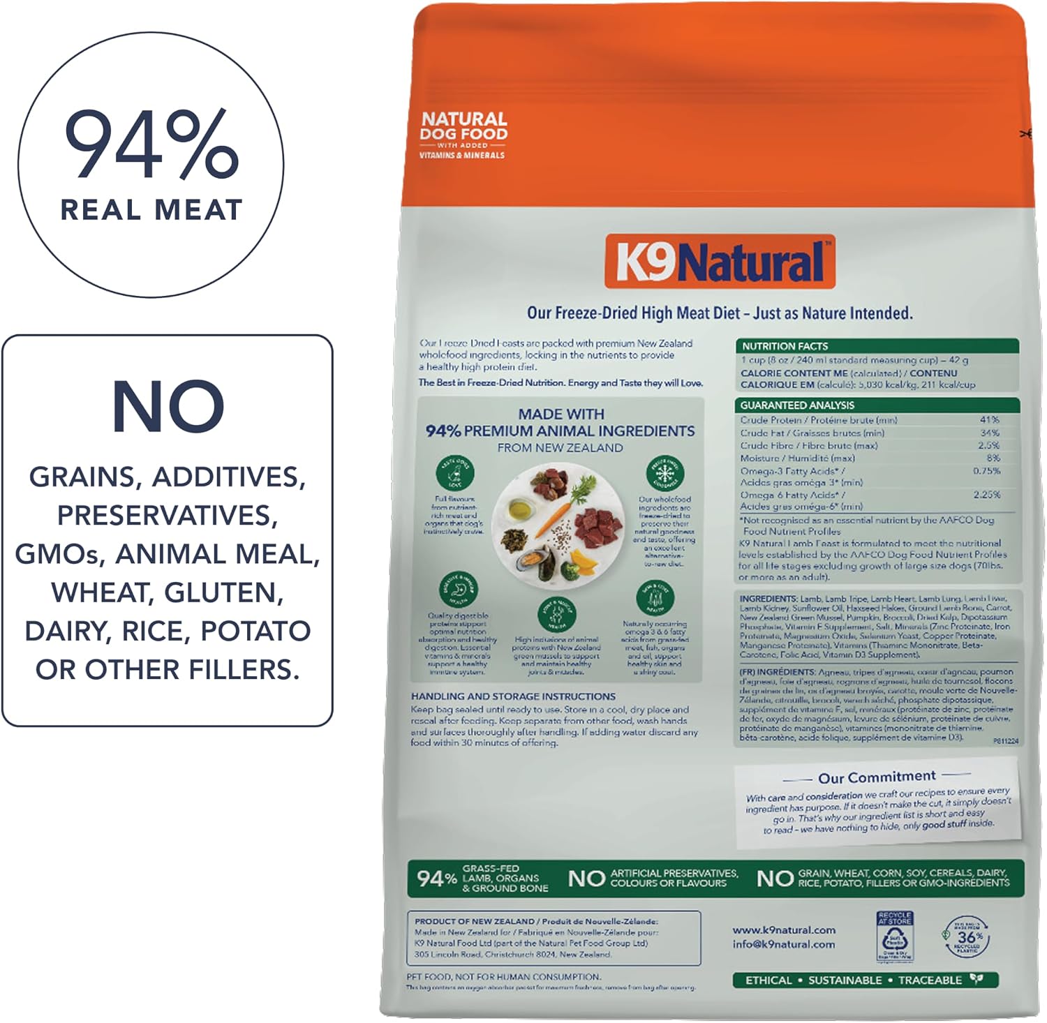 K9 Natural - Freeze Dried High Protein Grain-Free Dog Food Or Topper