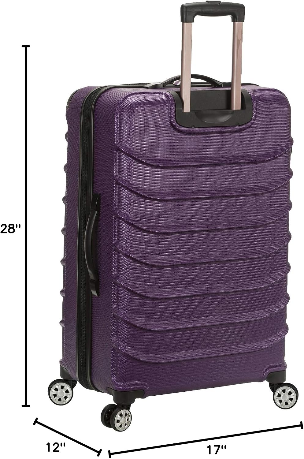 Rockland Speciale Hardside 2 Piece Expandable Spinner Luggage Set, (20"/28"), Black