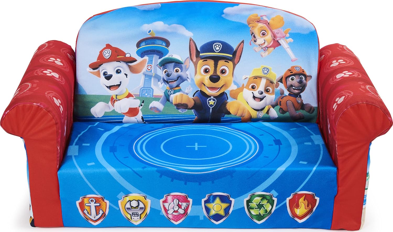 Marshmallow Furniture, Children's 2 in 1 Flip Open Foam Sofa, Minnie Mouse, by Spin Master | Pullout Foam Sleeper for Folding Lounging, Sitting, and Napping for Toddlers & Kids, Bedroom and Playroom Use