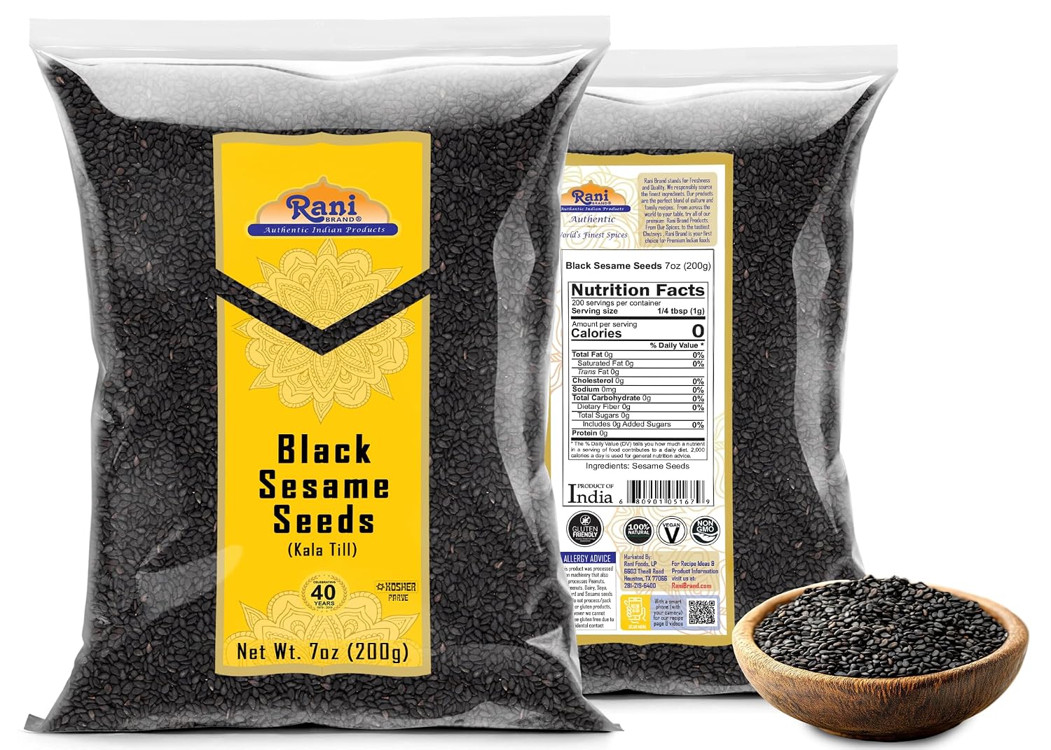 Rani Sesame Seeds Whole Brown, Raw (Till) 28oz (800gm) ~ All Natural | Gluten Friendly | NON-GMO | Vegan | Indian Origin