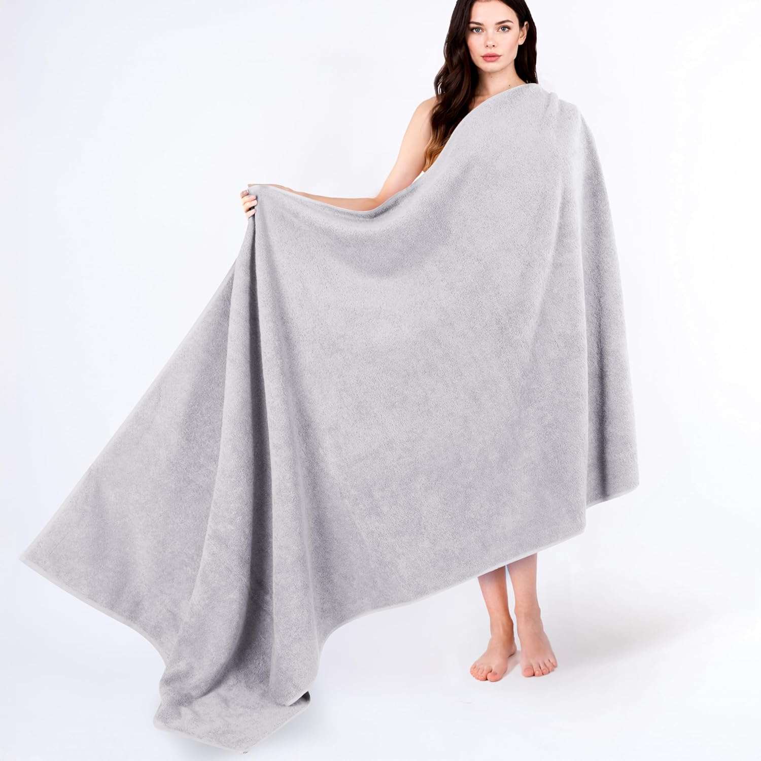 Cotton Paradise Towel Set of 6, 2 Bath Towels, 2 Hand Towels and 2 Washcloths Towels for Bathroom Sets, Smoke Gray