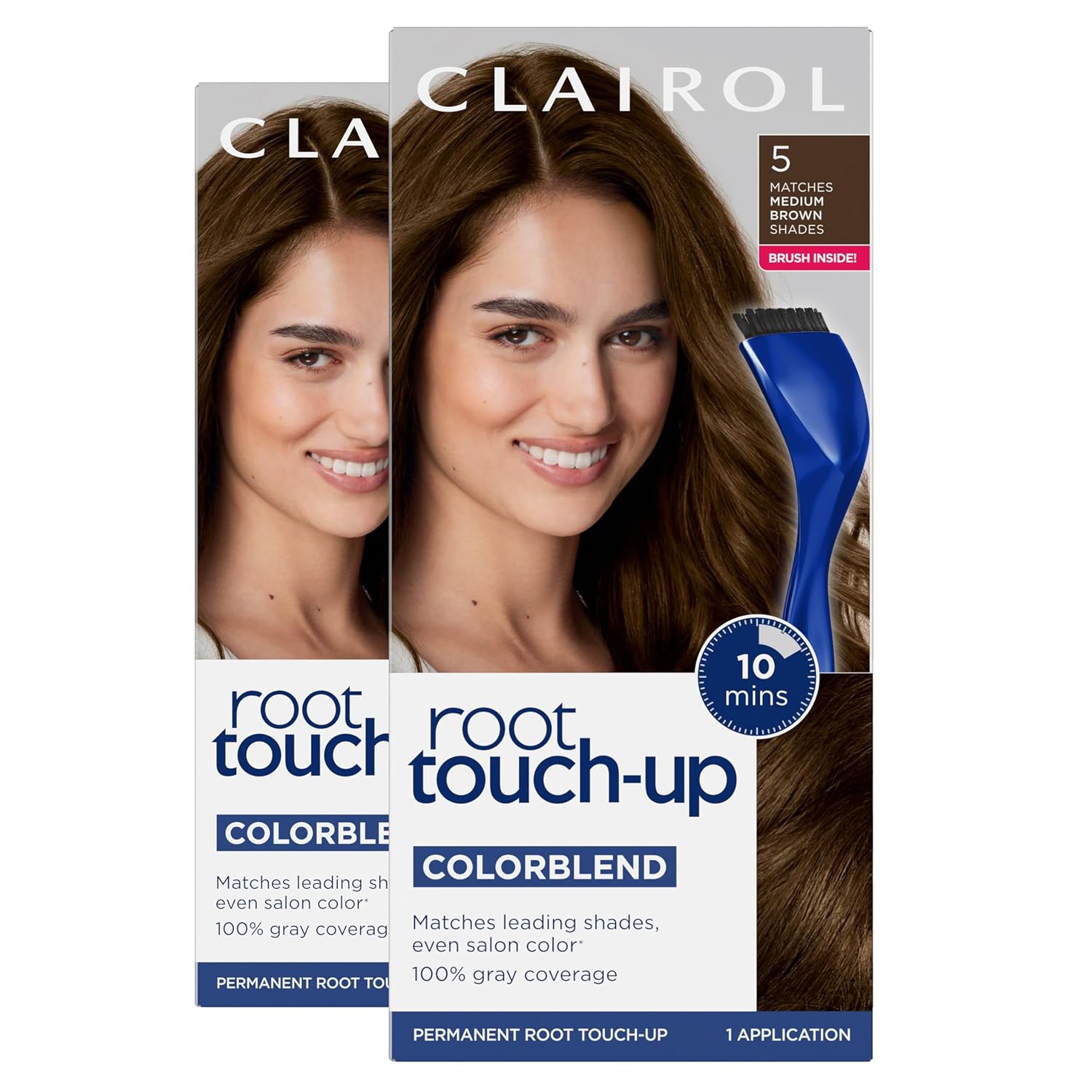 Clairol Root Touch Up Permanent Hair Dye, 6 Light Brown, Pack of 2