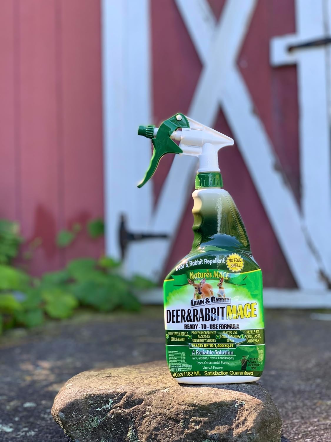Nature's MACE Deer & Rabbit Repellent 40 oz Concentrate | Deer Repellent Spray for Plants, Lawns, Flowers & Gardens, Plant Safe, Protect Plants Fast, All-Season Protection.