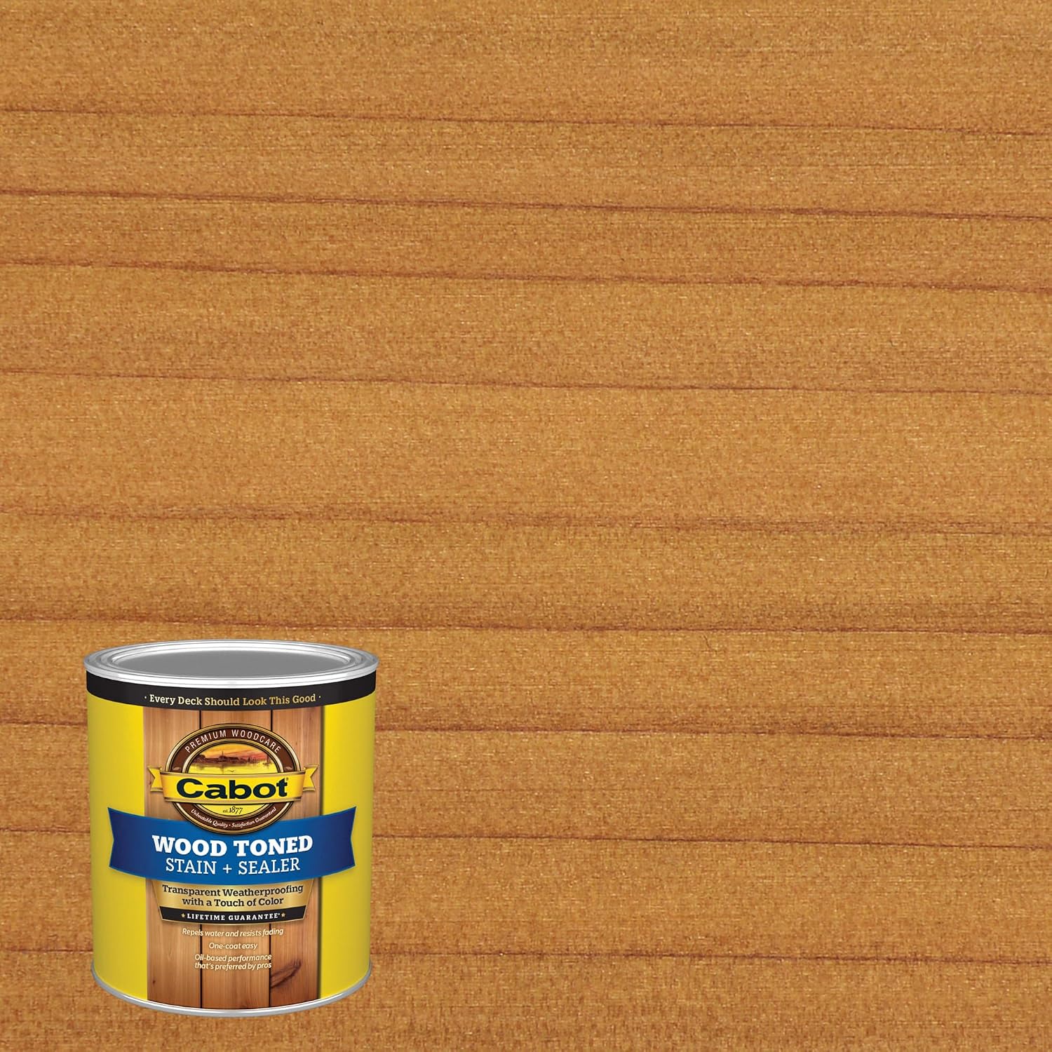 Cabot Wood Toned Stain + Sealer, Exterior Natural Wood Stain, Heartwood, Gallon