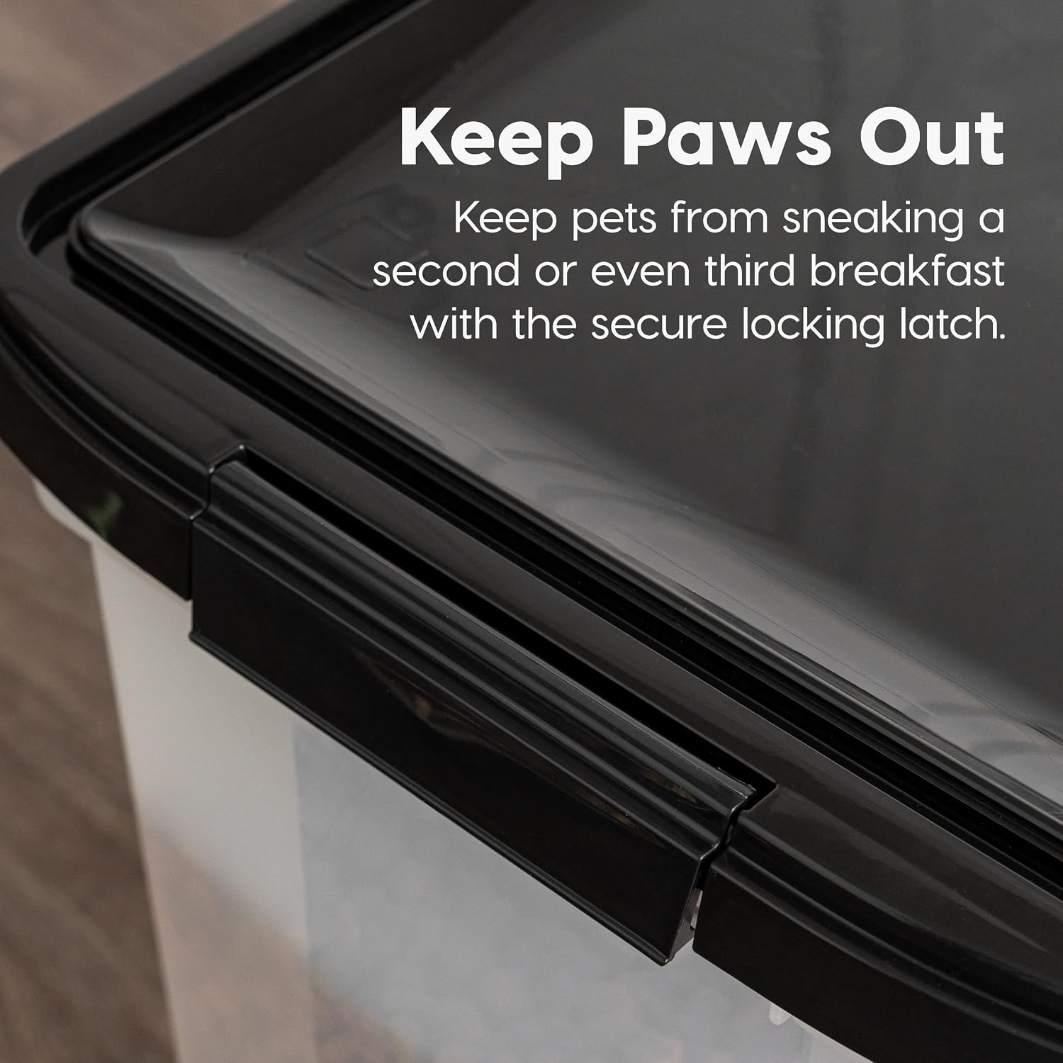 IRIS USA Dog Food Storage Container, Up to 25 lbs, Black, Made in USA | Wheels for Mobility, Airtight Seal, BPA-Free, Best for Bird Seed, Cat food, Cat Litter, Chicken Feed, Pellets