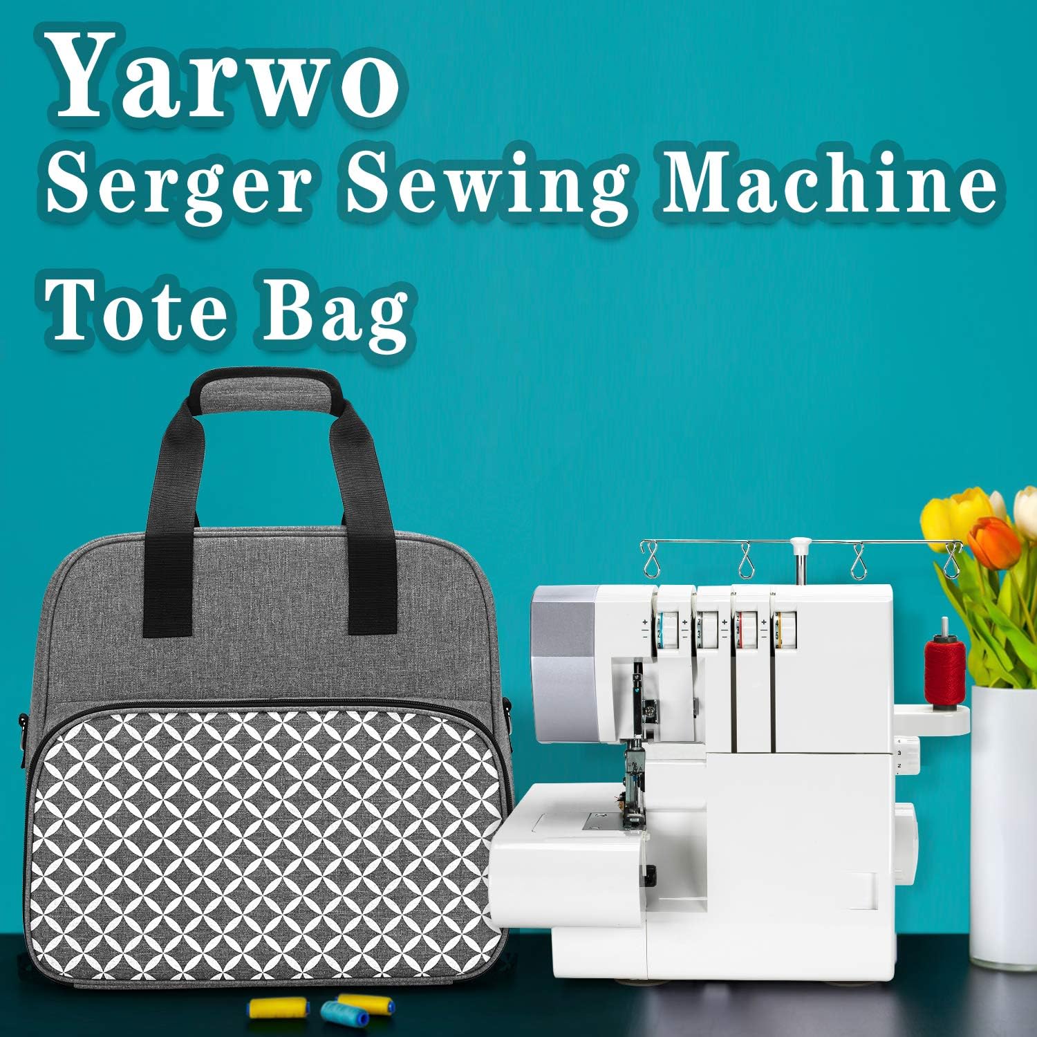 Yarwo Serger Machine Carrying Case for Universal Overlock Sewing Machine