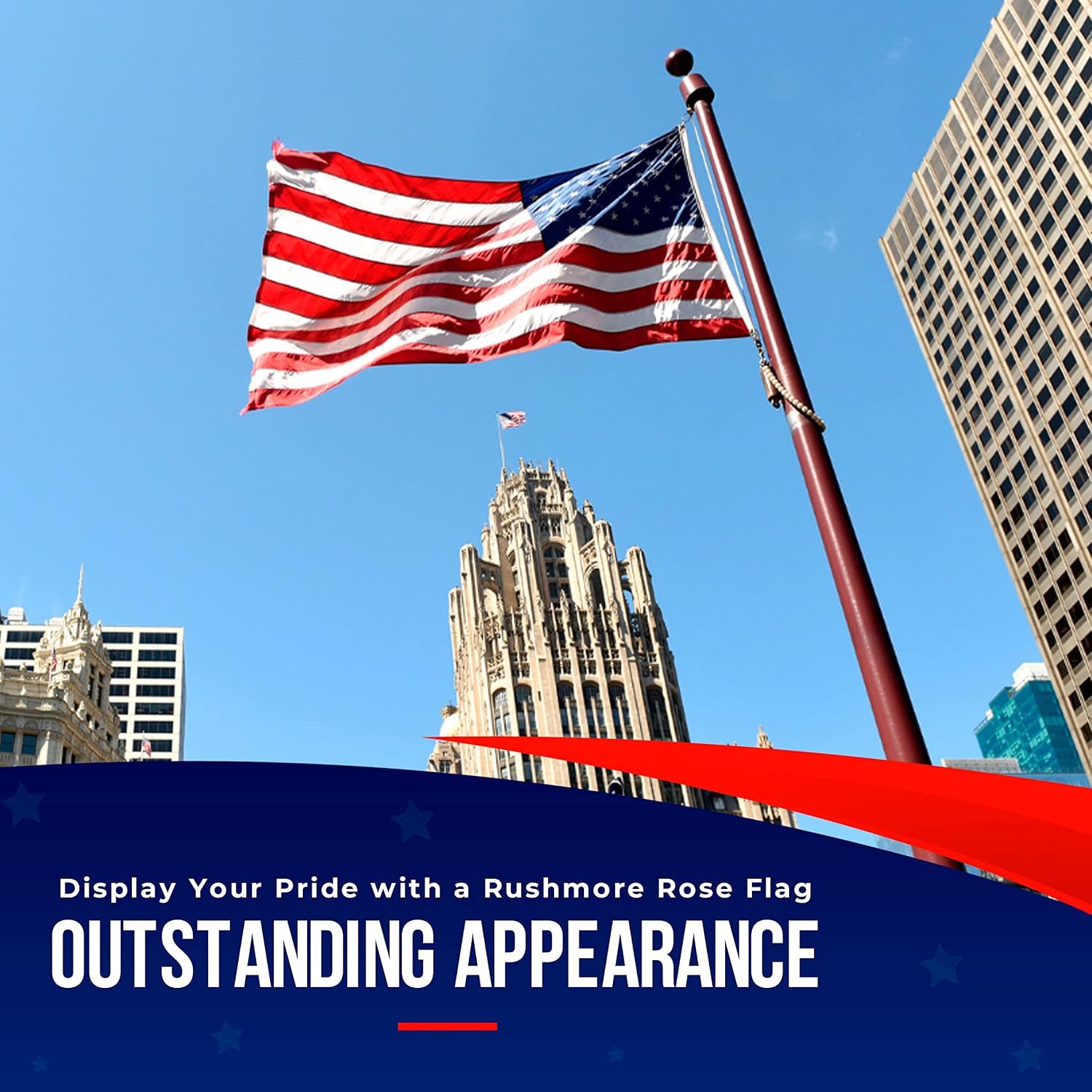 American Flag Made in USA | American Flags for Outside 3X5 | Premium US Flag 3X5 Heavy Duty Outdoor with Embroidered Stars and Sewn Stripes.