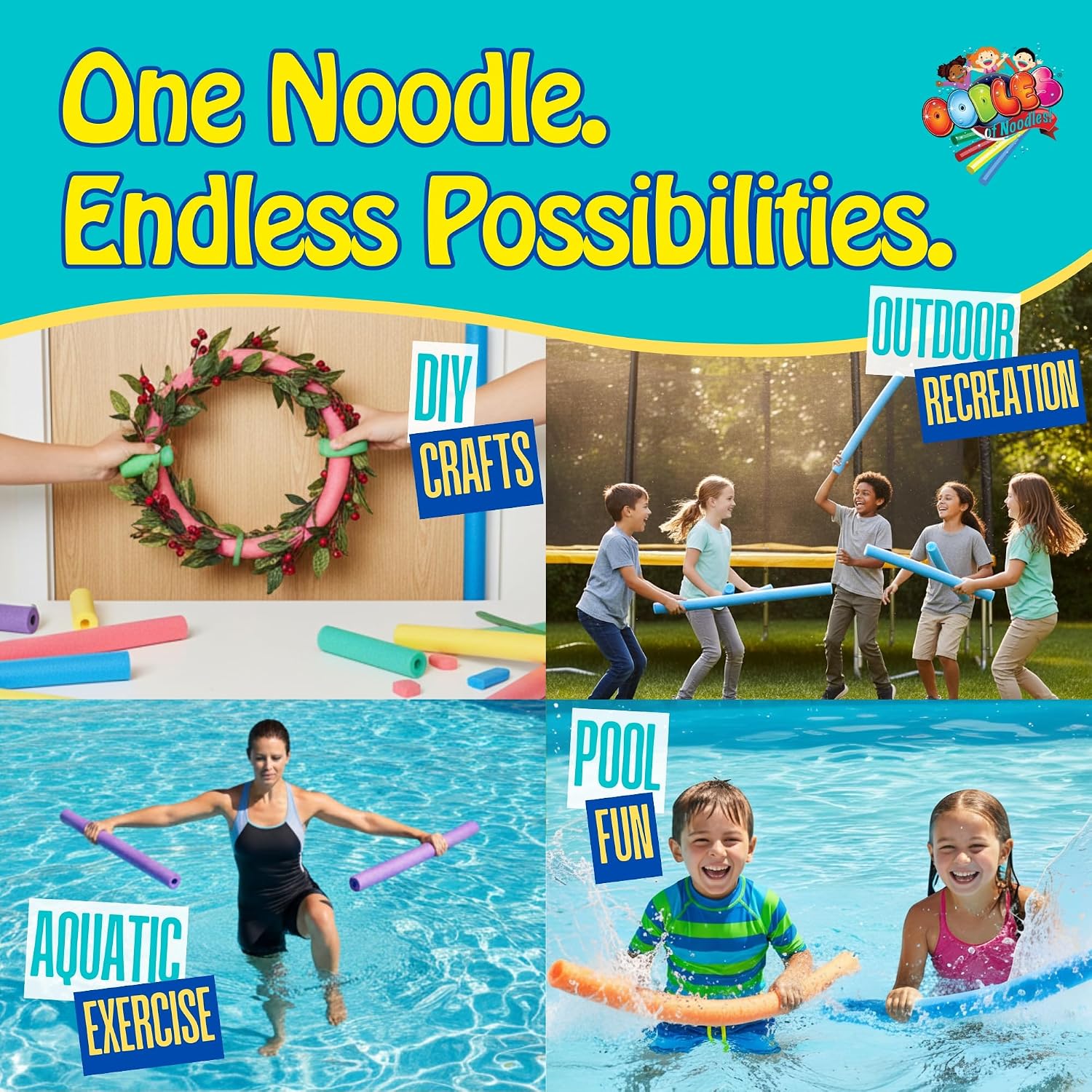 Oodles of Noodles Jumbo XL Pool Swim Noodles - 55" x 3.5" Hollow Core