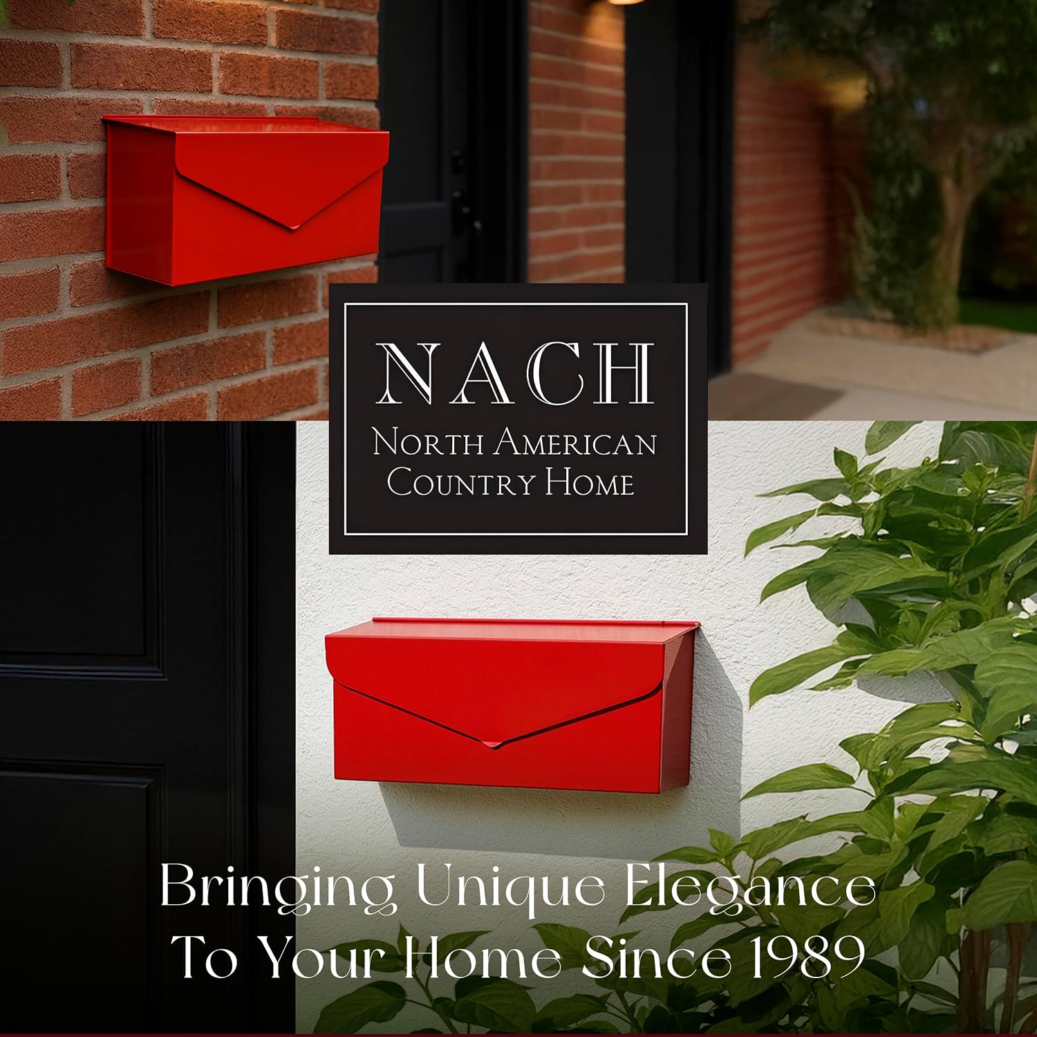 NACH Black Envelope Wall Mount Mailbox, Rust Resistant Metal Mailbox, Black Mailbox Wall Mount, Mailboxes for Outside Wall Mount, Outdoor Mailboxes, Wall Mailbox, 14.1 x 3.5 x 6 Inches, MB-6915BLK