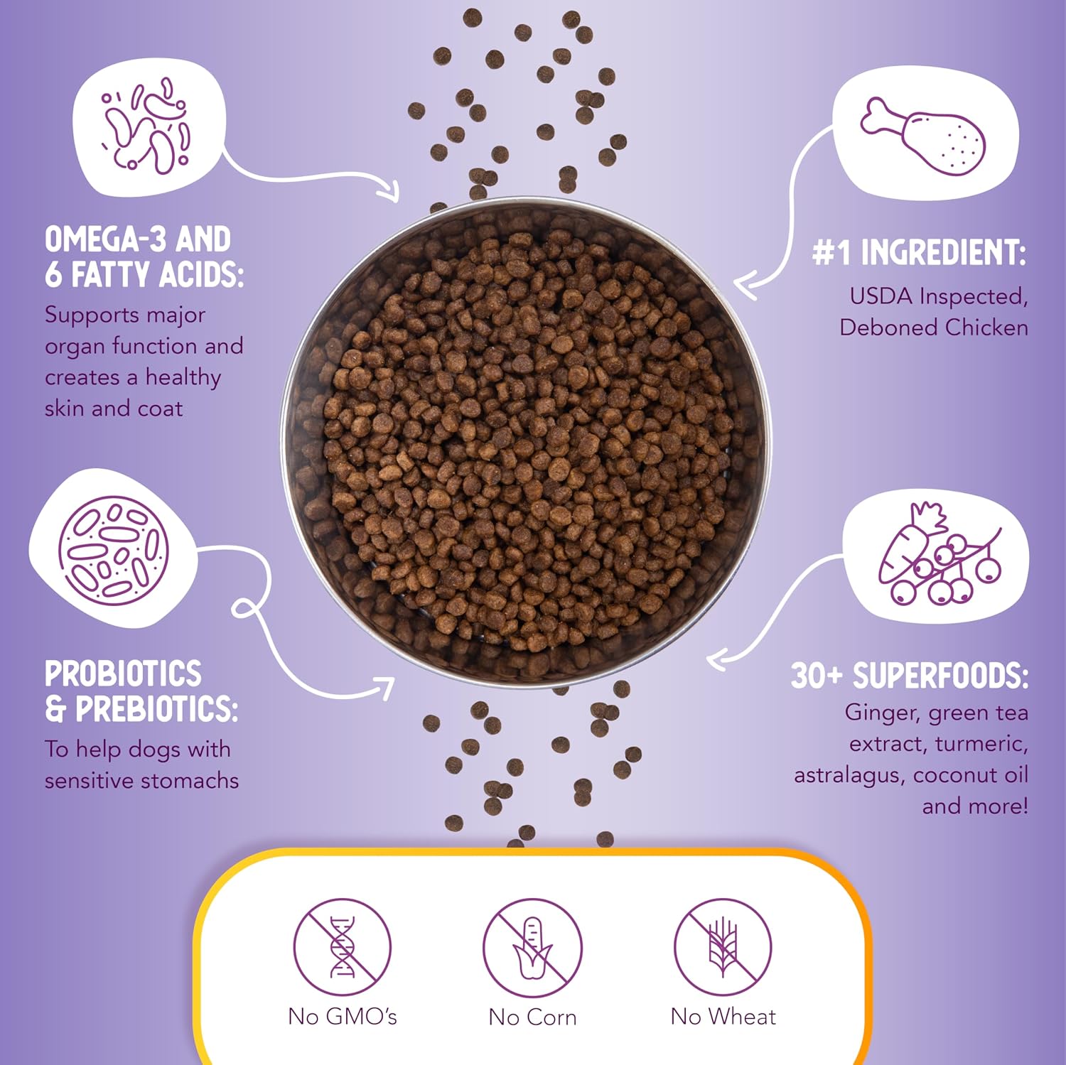 Health Extension Little Bites LITE Dry Dog Food, Chicken & Brown Rice for Toy and Small Breeds, Supports Healthy Weight, with Probiotics & Superfoods for Digestion & Coat Health, 4 lb Bag