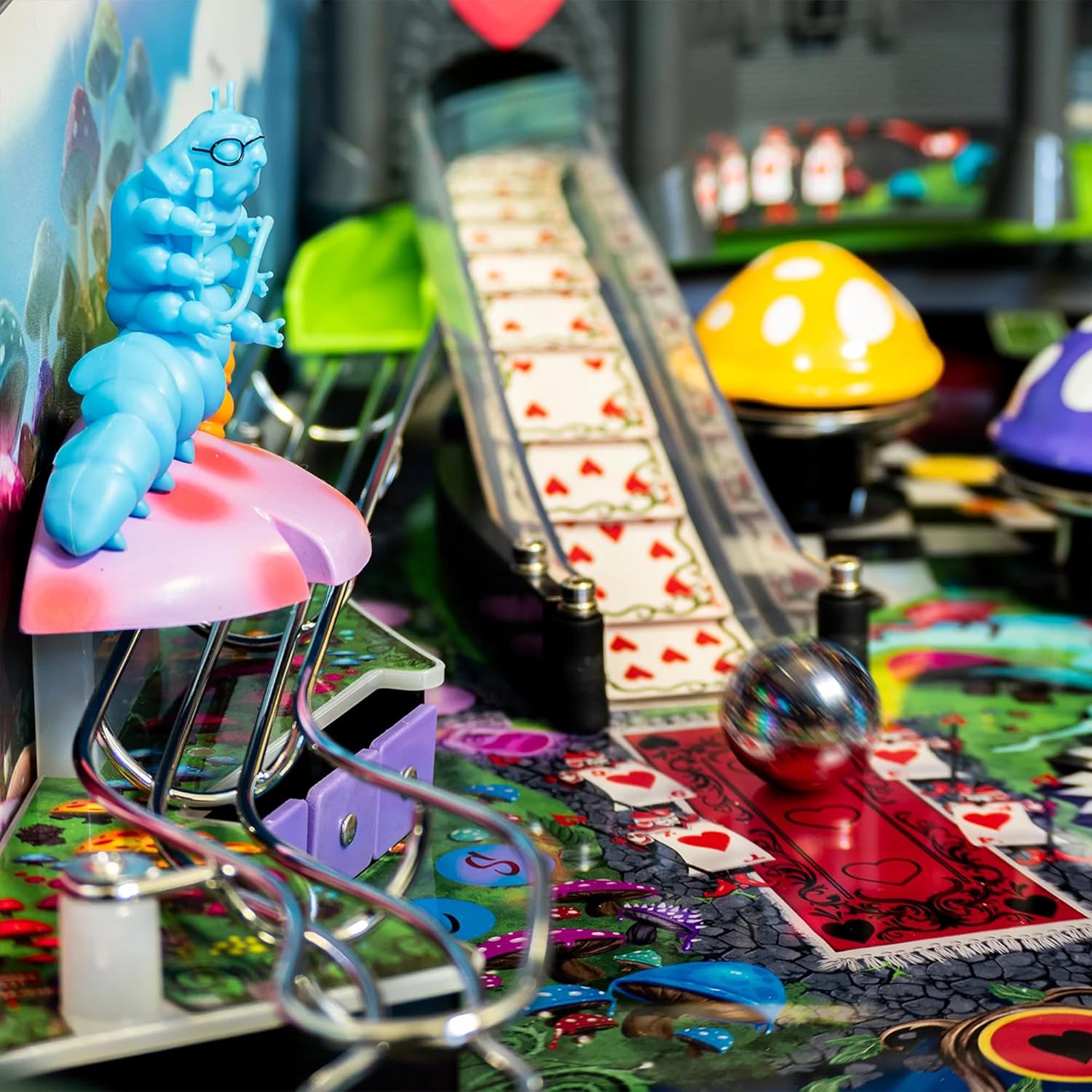 Alice Goes to Wonderland Pinball with LED Lighting | Home Pinball Machine with Real Flippers, Bumpers, Ramps & Multiball, Wi-Fi High Scores