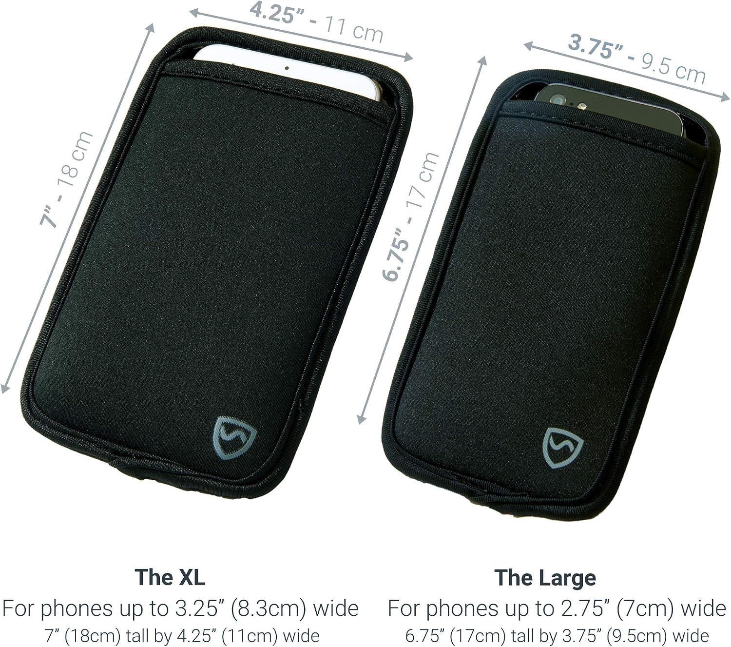 SYB Shield Your Body Anti Radiation Cell Phone Pouch, Cell Phone Sleeves for Blocking EMF, Radiation Blocker for Cell Phone, Black, XL, for Phones Up to 3.25-inches Wide (7 x 4.25 Inches Pouch Size)