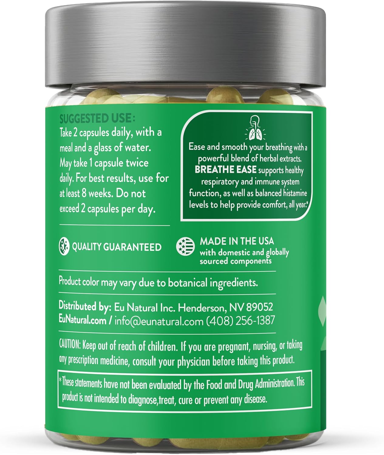 Breathe Inhaler Support Supplement - Sinus, Lungs, Open & Clear Airways - Seasonal Nasal Health, Bronchial Wellness, Healthy Chest - Quercetin, Vitamin D, Bromelain Pills - 60 Vegetarian Soft Capsules