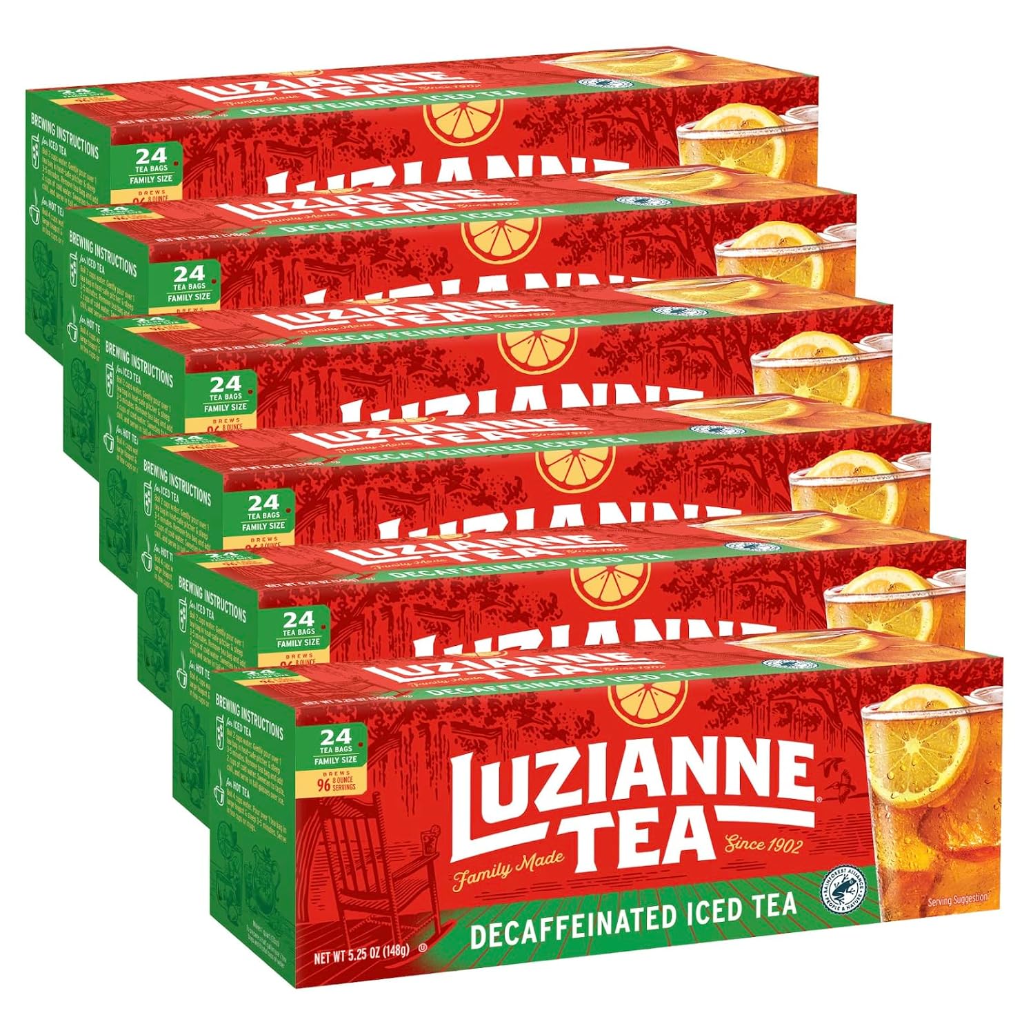 Luzianne Green Tea Bags, Family Size, 24ct Box (Pack of 1)