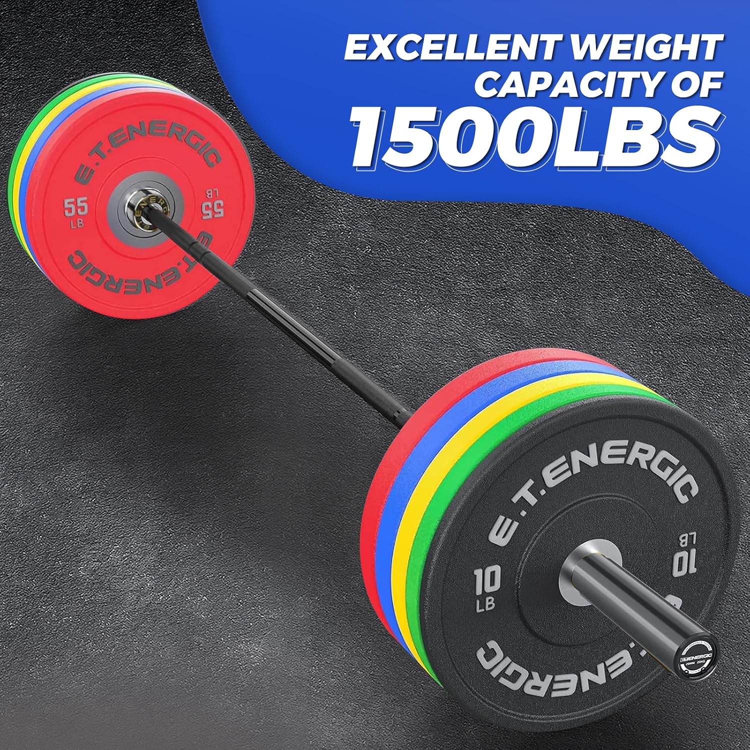 7FT Alloy Steel Olympic Barbell, 1500LB 45LB