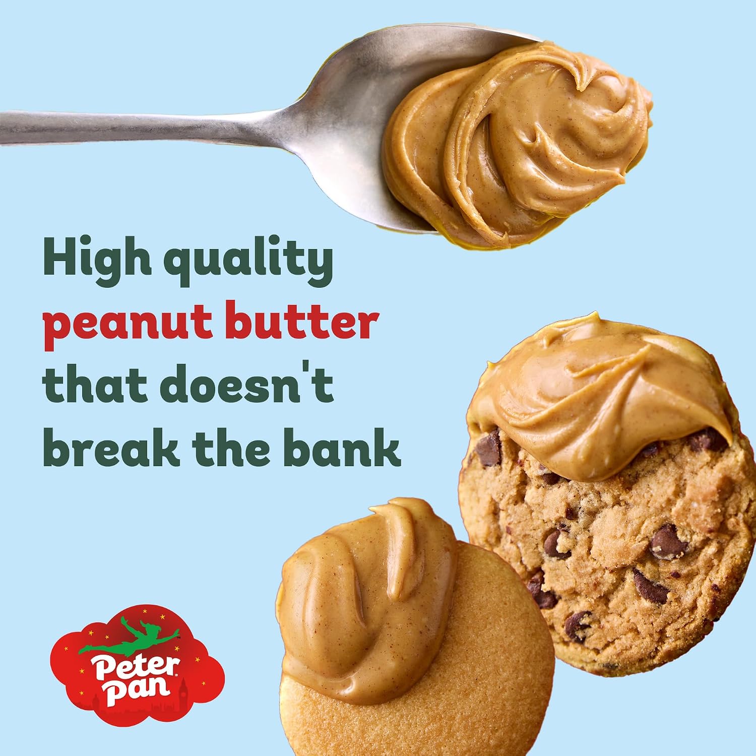 Peter Pan Creamy Peanut Butter, Made with Roasted Peanuts, Great for Peanut Butter and Jelly Sandwiches and Peanut Butter Snacks, Gluten Free Peanut Butter, 56 OZ Jar