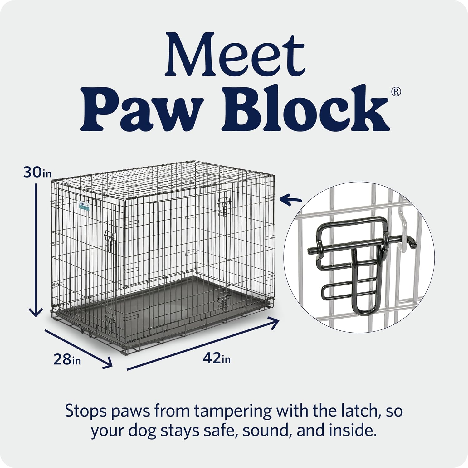 MidWest Homes for Pets 48-Inch iCrate for Extra-Large Breeds, 90-110 lbs, Single Door Folding Dog Crate with Divider Panel, Leak-Proof Tray & Secure Latches, Portable, Durable & Easy to Assemble