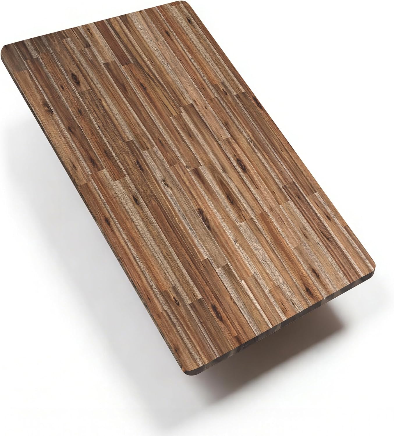 FLEXISPOT Acacia Solid Wood 55"x28" Butcher Block Desktop, Walnut | Acacia Solid Wood, Thick Beveled Edge, For Standing Desk, Office Table, Workbench, DIY Furniture Projects