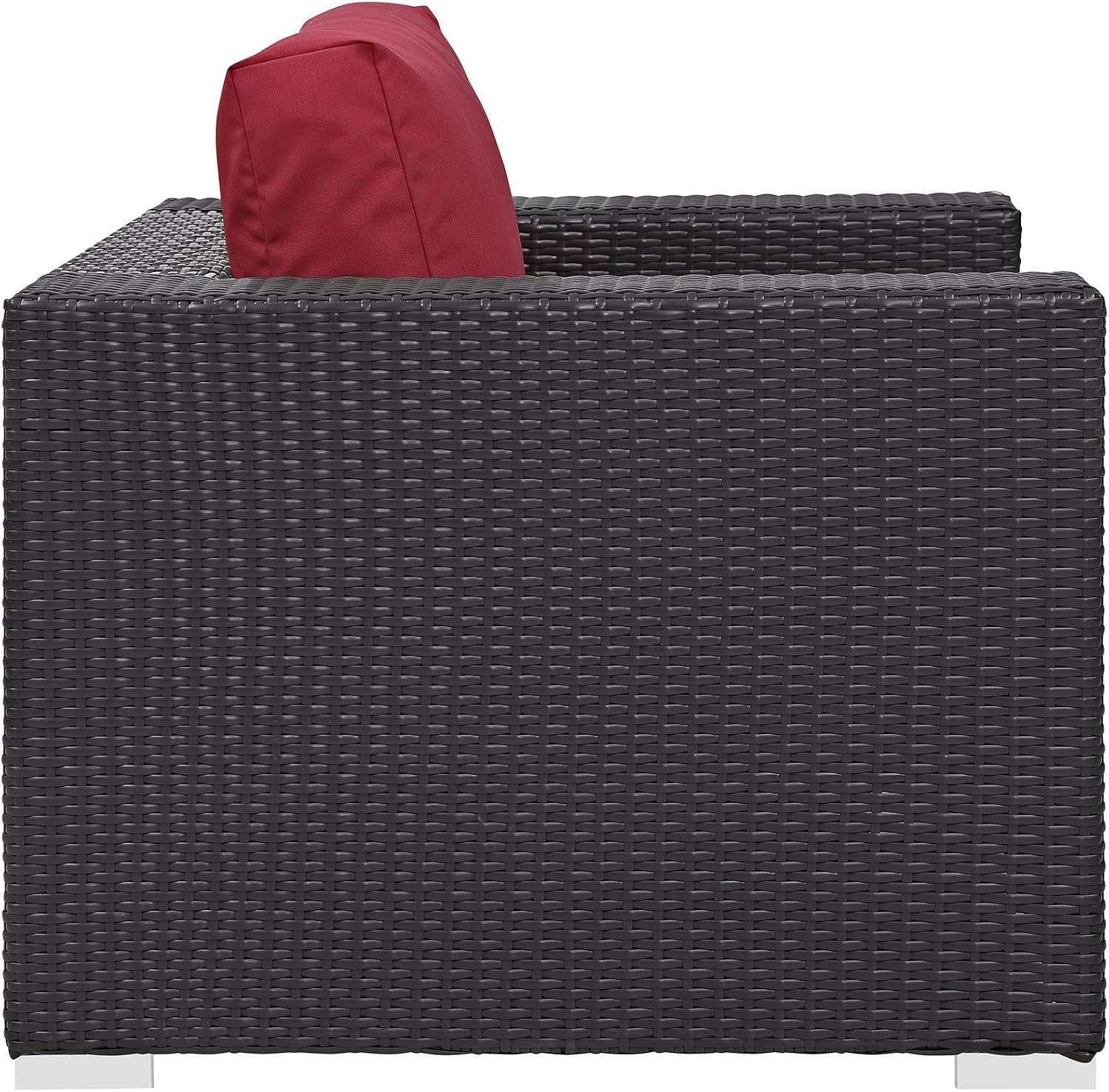Modway Convene Wicker Rattan Outdoor Patio Loveseat in Espresso White