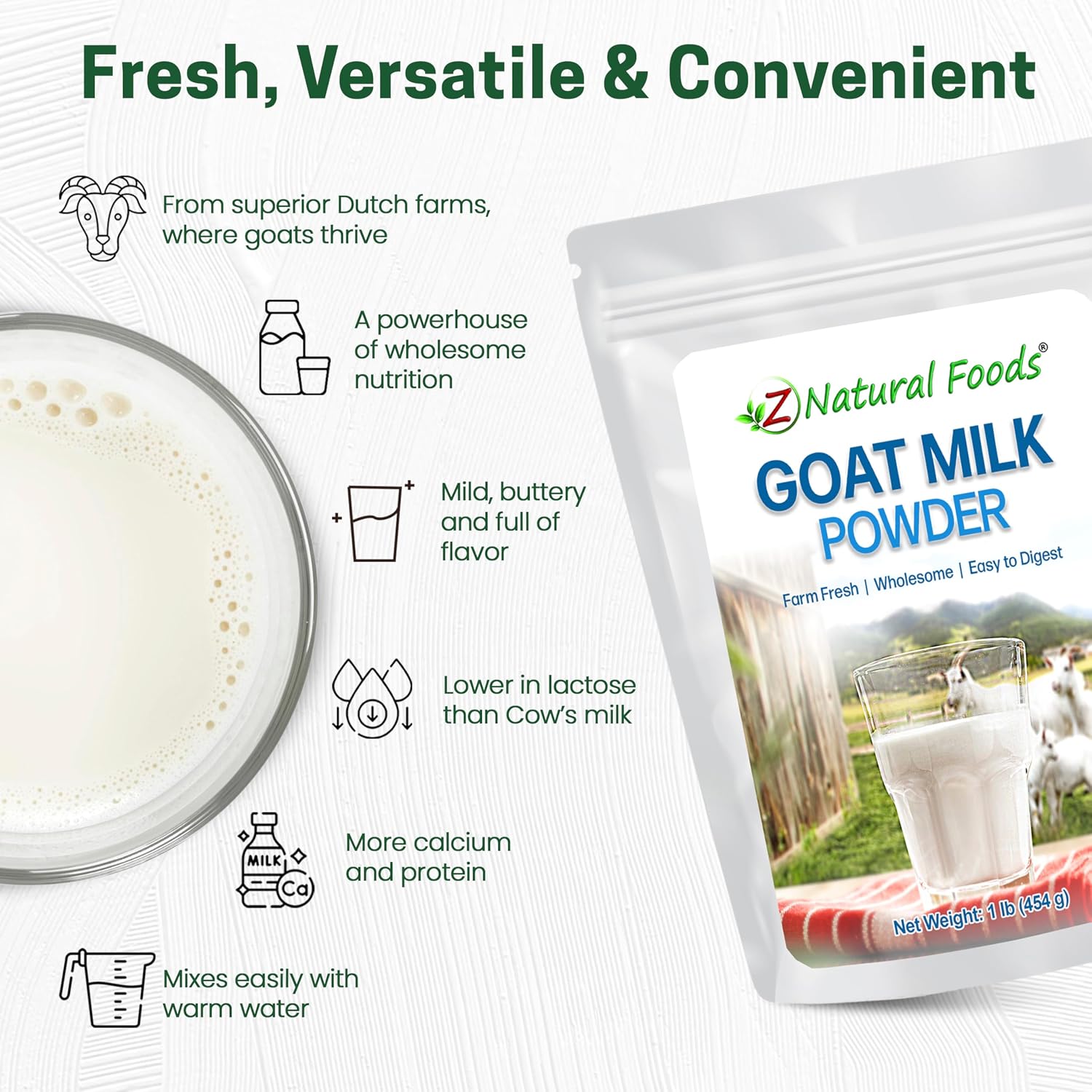 Z Natural Foods Premium Whole Milk Powder - Pasteurized Dry Milk, 5 lb