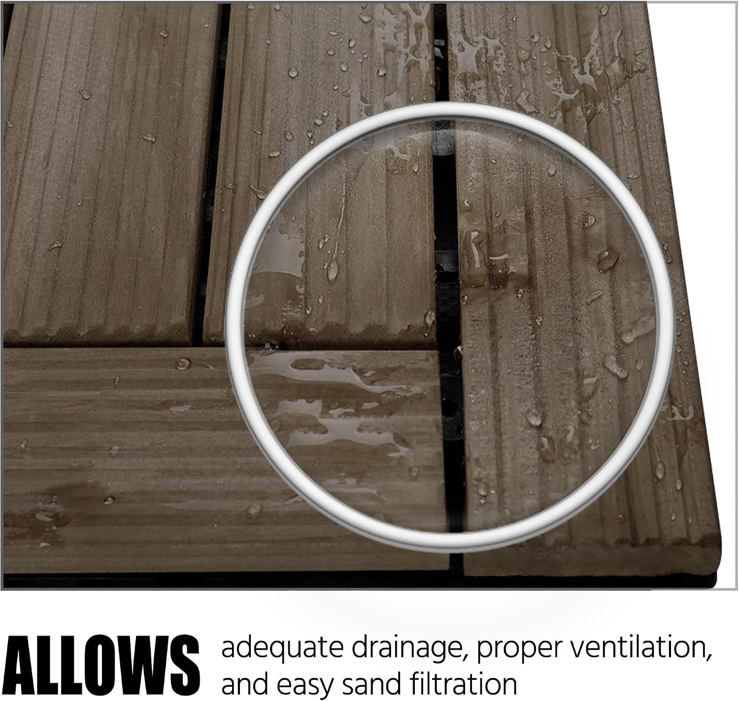 Yaheetech 27PCS Patio Floor Tiles Outdoor Interlocking Deck 12 x 12in,Wood