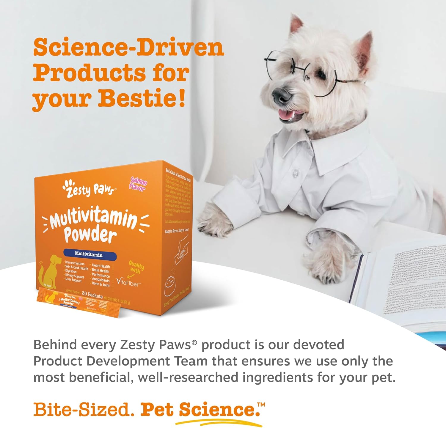 Zesty Paws Dog Multivitamin, Chewable Dog Vitamins and Supplements for Hip & Joints, Skin & Coat, Omega 3 Fish Oil for Dogs- Senior & Puppy Multivitamin- Chicken- 90ct