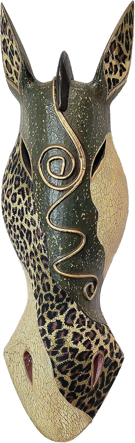 Giraffe Zebra Face Mask Wall Hanging Décor Hand Painted Patterns African Safari Style Decorative Accent Contemporary Variation An Awesome Gifting