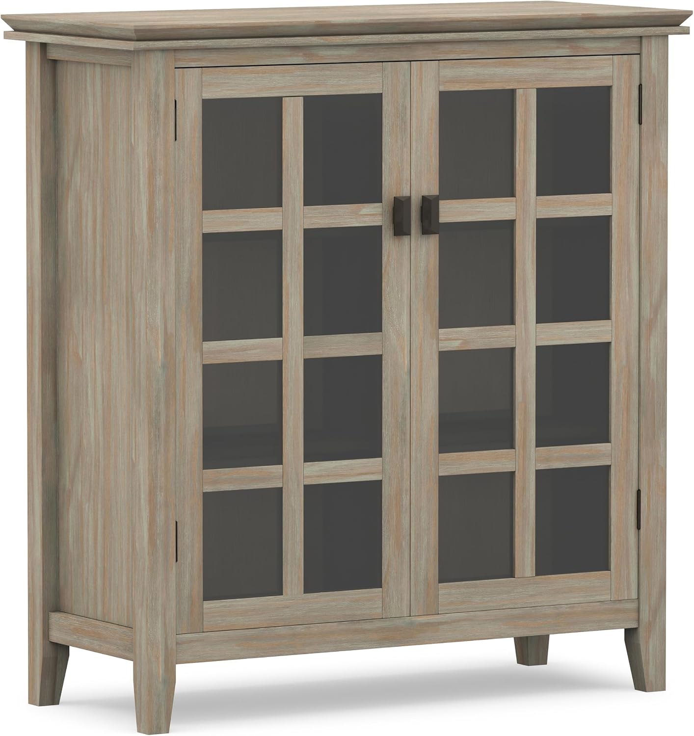 SIMPLIHOME Artisan 30" Wide Solid Wood Cabinet in Russet Brown