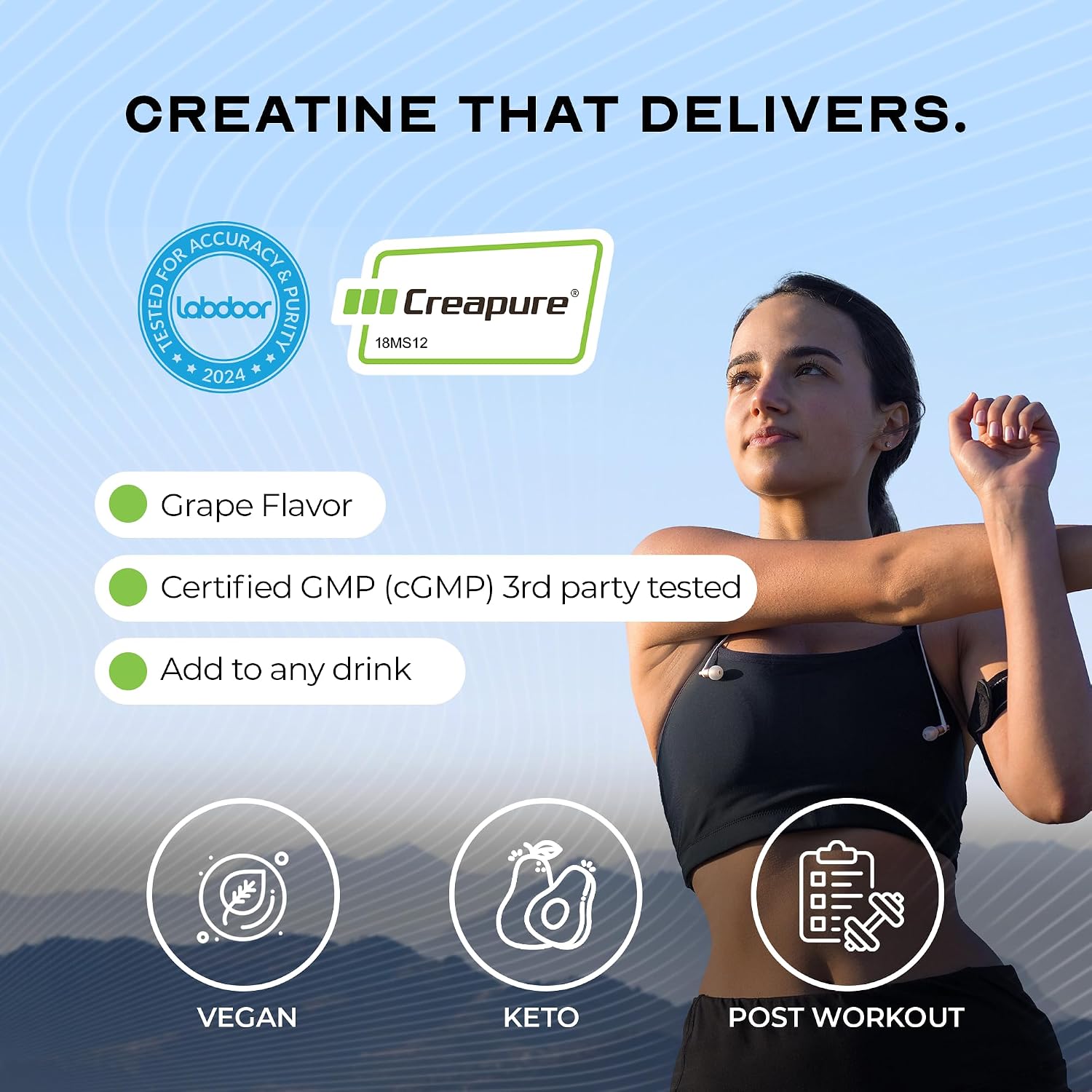 Muscle Feast Creapure Creatine Monohydrate Powder, Unflavored (300g) | Vegan, Non-GMO, Keto Friendly Mass Gainer, Muscle Recovery Supplement & Trusted Creatine for Muscle Growth, Creatine Powder