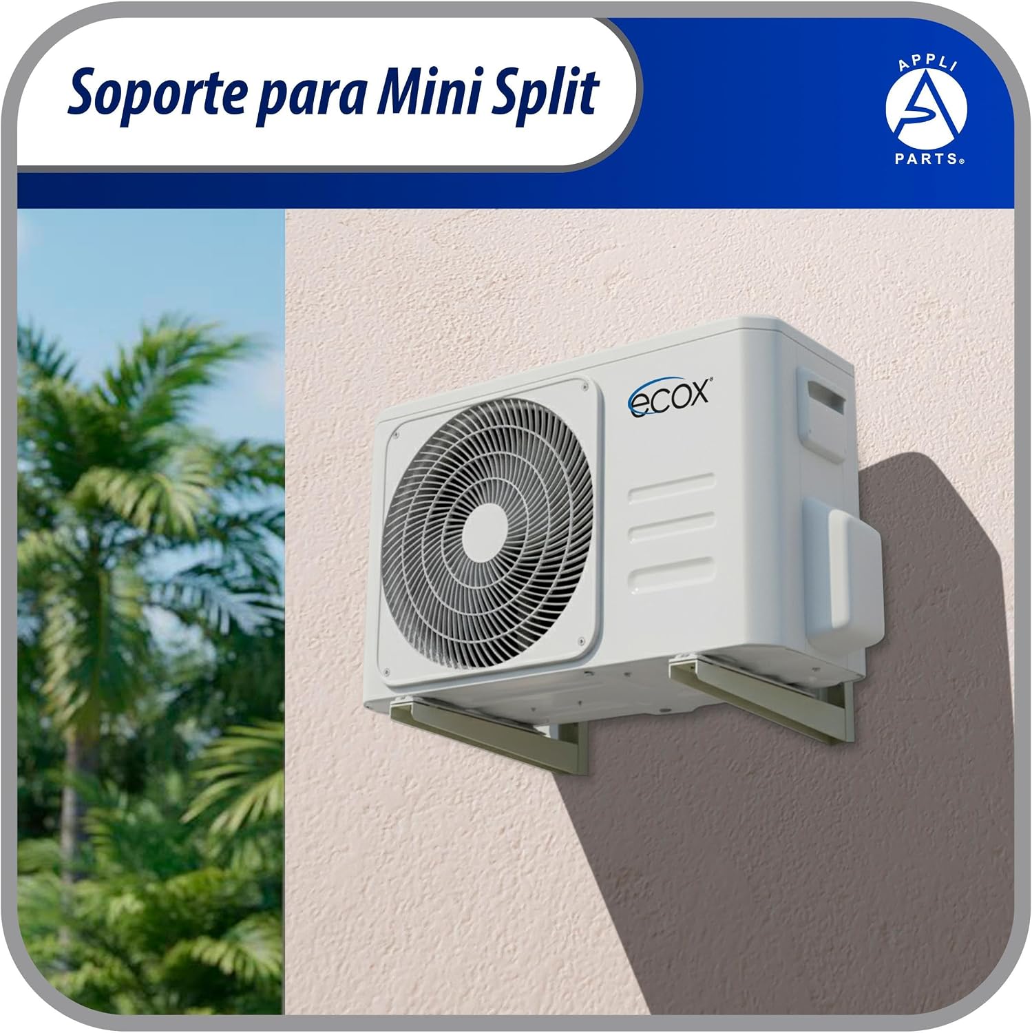 Appli Parts APAB-3160 Mini Split Wall Mounting Bracket, Heavy Duty Outdoor Support Up to 352 lbs. Fit 5000 to 36000 BTU Units, Includes Level Cross Bar, Anti Vibration Pads and Full Installation Kit