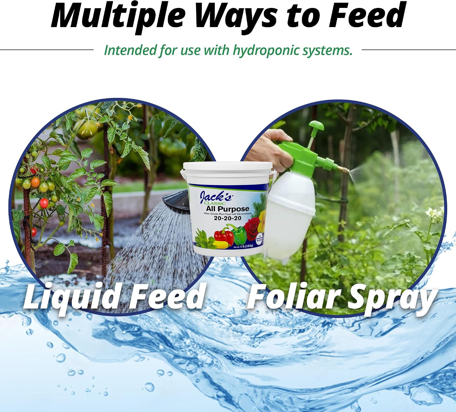 Jack's Classic 20-20-20 All Purpose Water-Soluble Fertilizer, 8oz | Powdered, Targeted Micronutrient Package, Promotes Growth, Green-Up, and Leaf Expansion on All Indoor and Outdoor Plants
