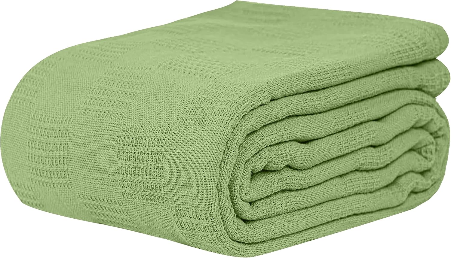 Linteum Textile Hospital Thermal SNAGLESS Spread Blanket, 100% Cotton (74x100 in, Blue)