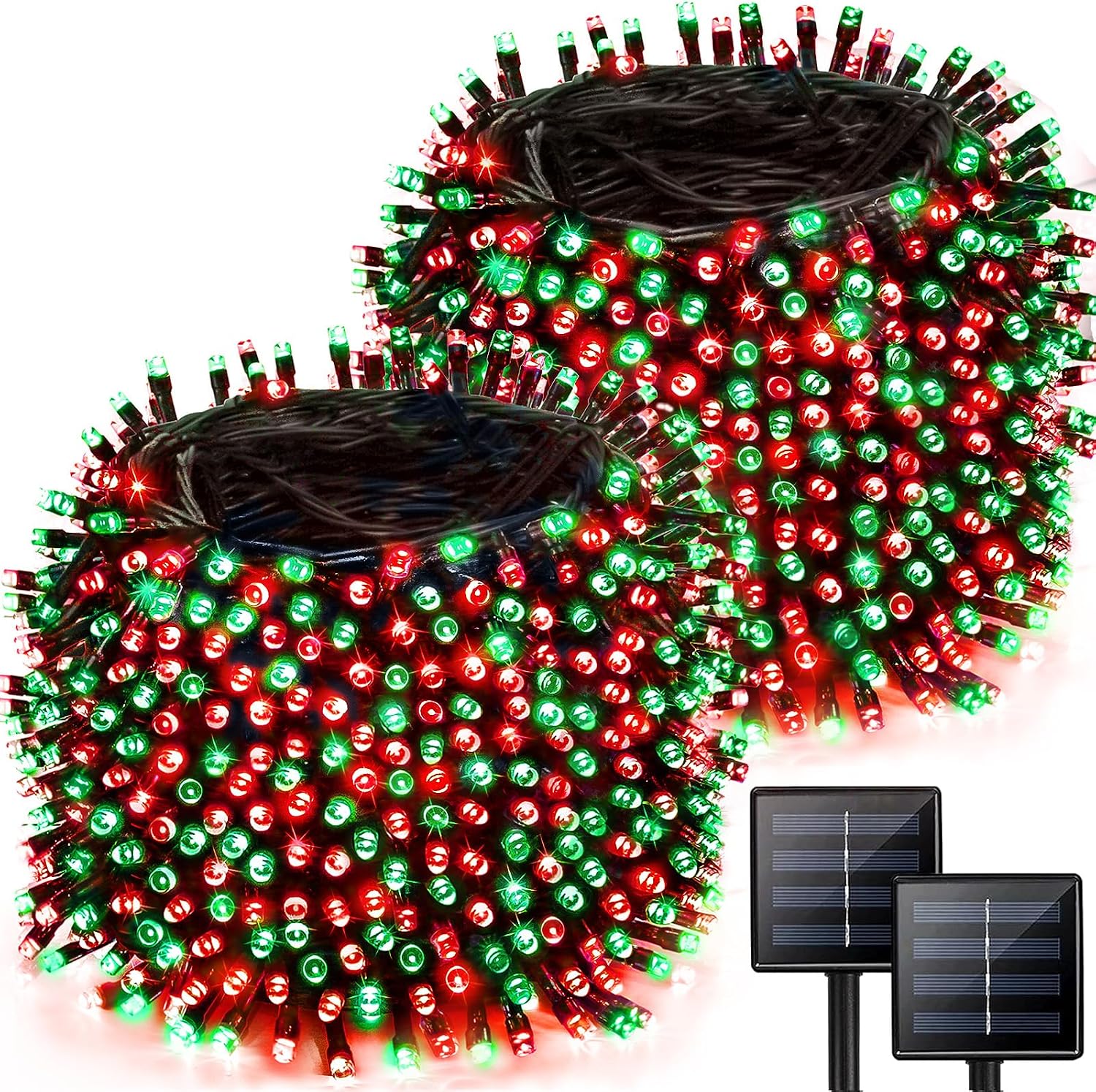 Solar String Lights Outdoor 2 Pack 170FT 480 LED Christmas Light Warm White