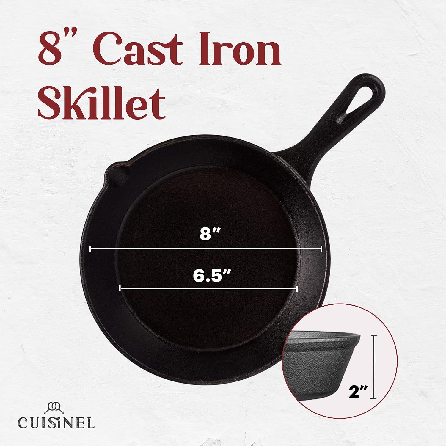 Cuisinel Cast Iron Skillet with Lid - 10"-Inch Pre-Seasoned Frying Pan + Glass Cover + Heat-Resistant Handle Holder - Indoor/Outdoor Use - Grill, Stove, Camp Firepit, Induction - Oven Safe Cookware