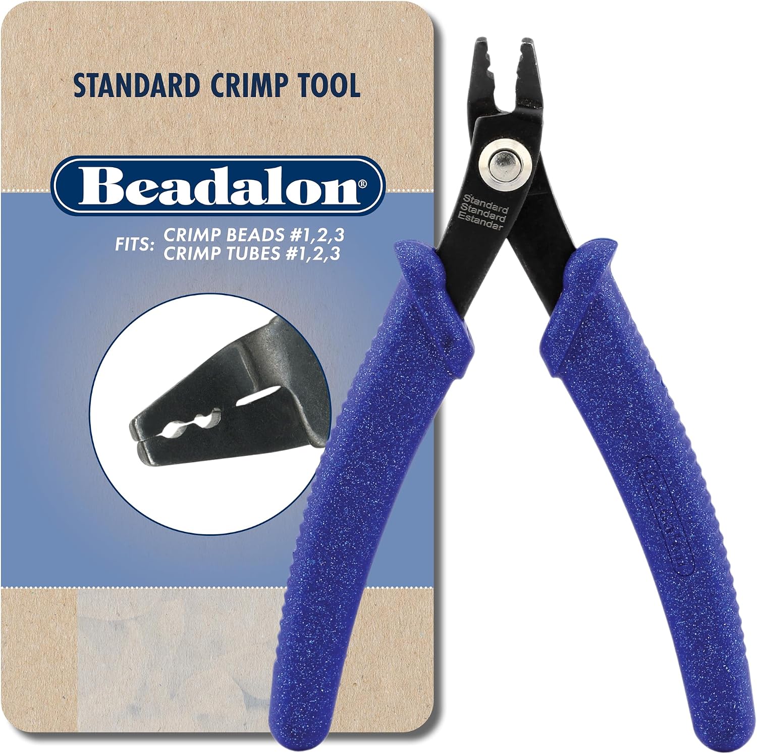 Beadalon Jewelry Crimping Tool Micro - Ergonomic & Compact, Dark Blue | Professional jewelry tools with precision crimping, ergonomic grips, versatile performance, and organized storage options.