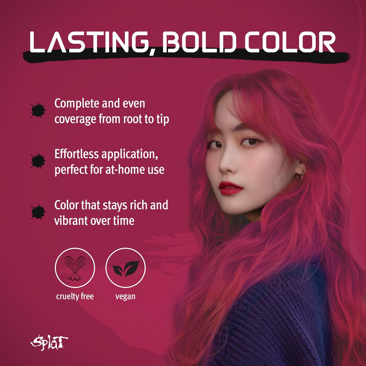 Splat Midnight Magenta Semi Permanent Hair Dye Kit, 1 Application
