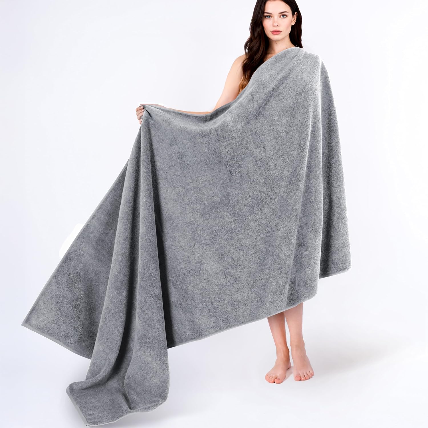 Cotton Paradise Towel Set of 6, 2 Bath Towels, 2 Hand Towels and 2 Washcloths Towels for Bathroom Sets, Smoke Gray
