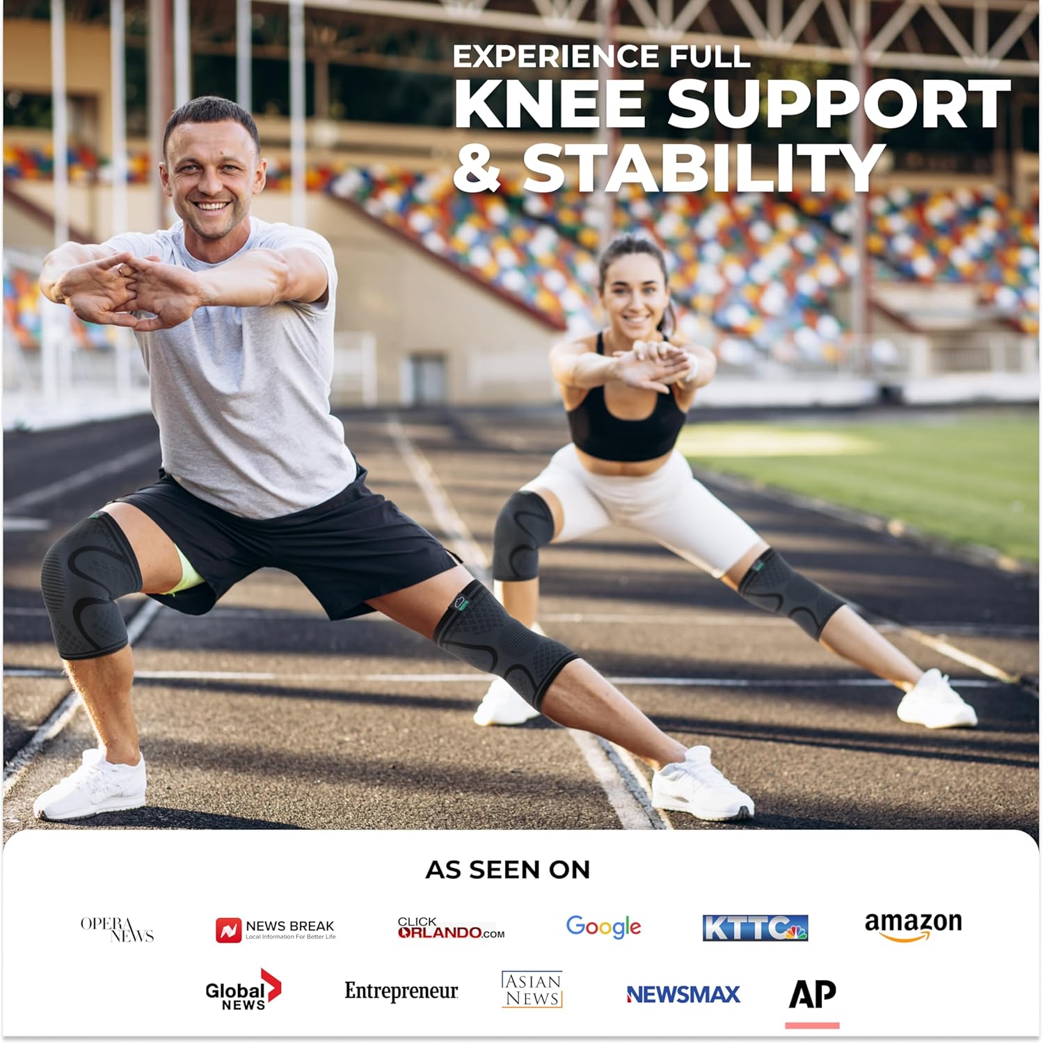 Modvel Compression Knee Brace for Women & Men - 2 Pack Knee Brace for Women Running Knee Pain, Knee Support Compression Sleeve