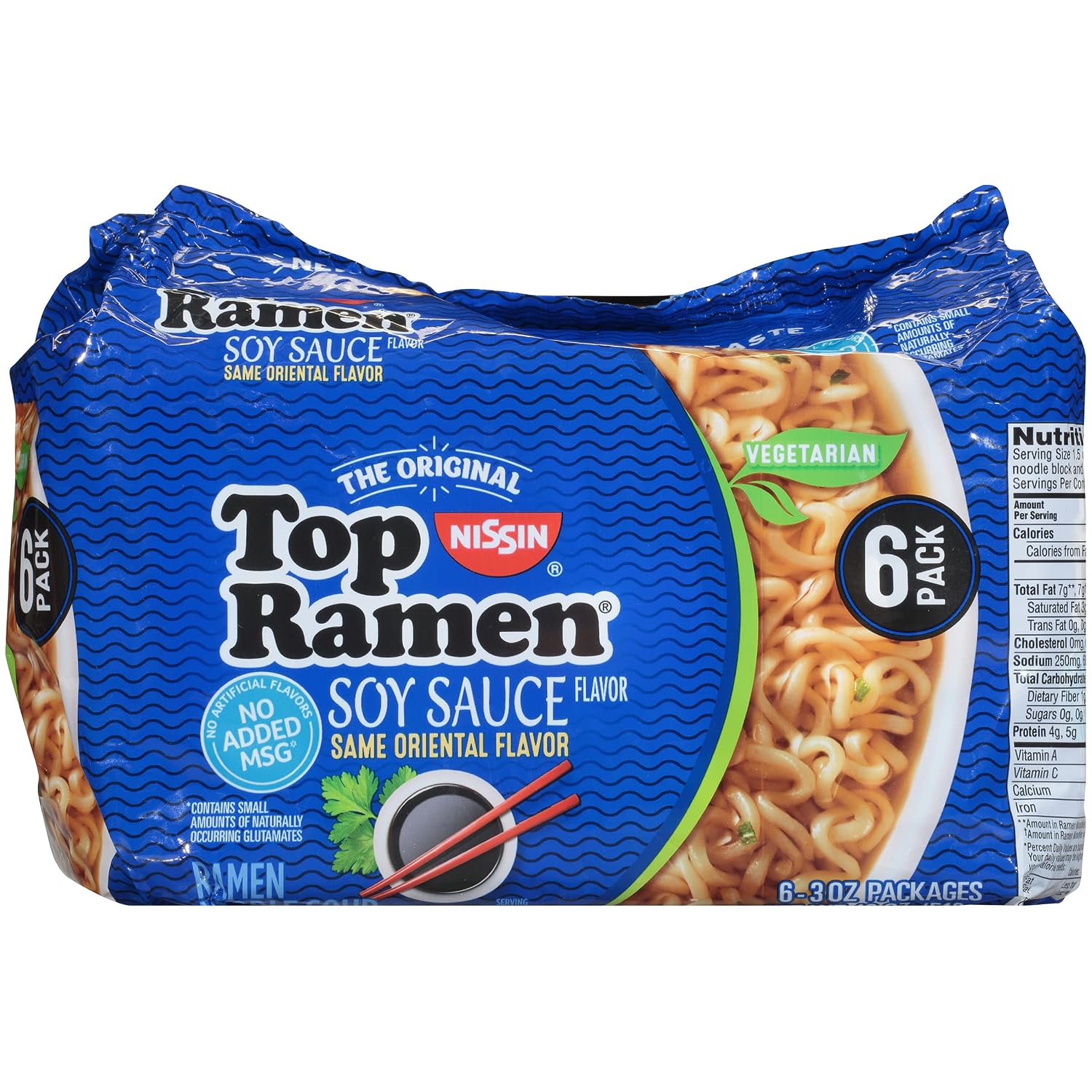Nissin Top Ramen Dry Soup Oriental 6pk, 18 Ounce