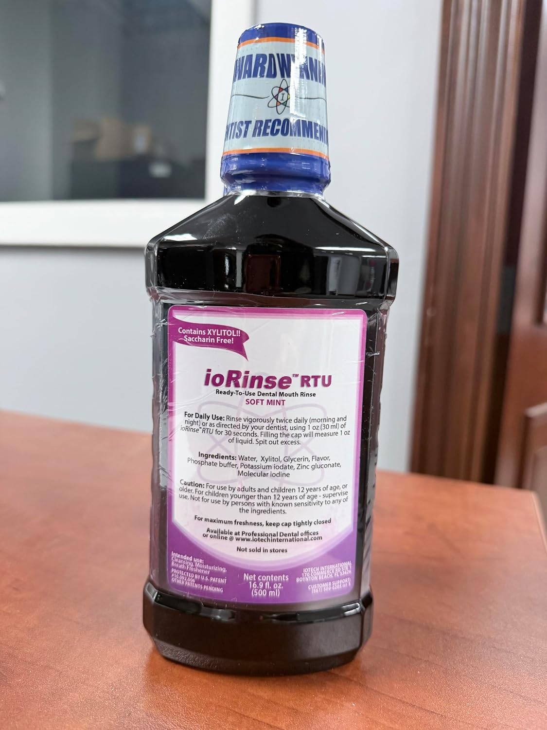 ioRinse RTU Halitosis Mouthwash, Molecular Iodine Oral Rinse, Soft Mint, 1L