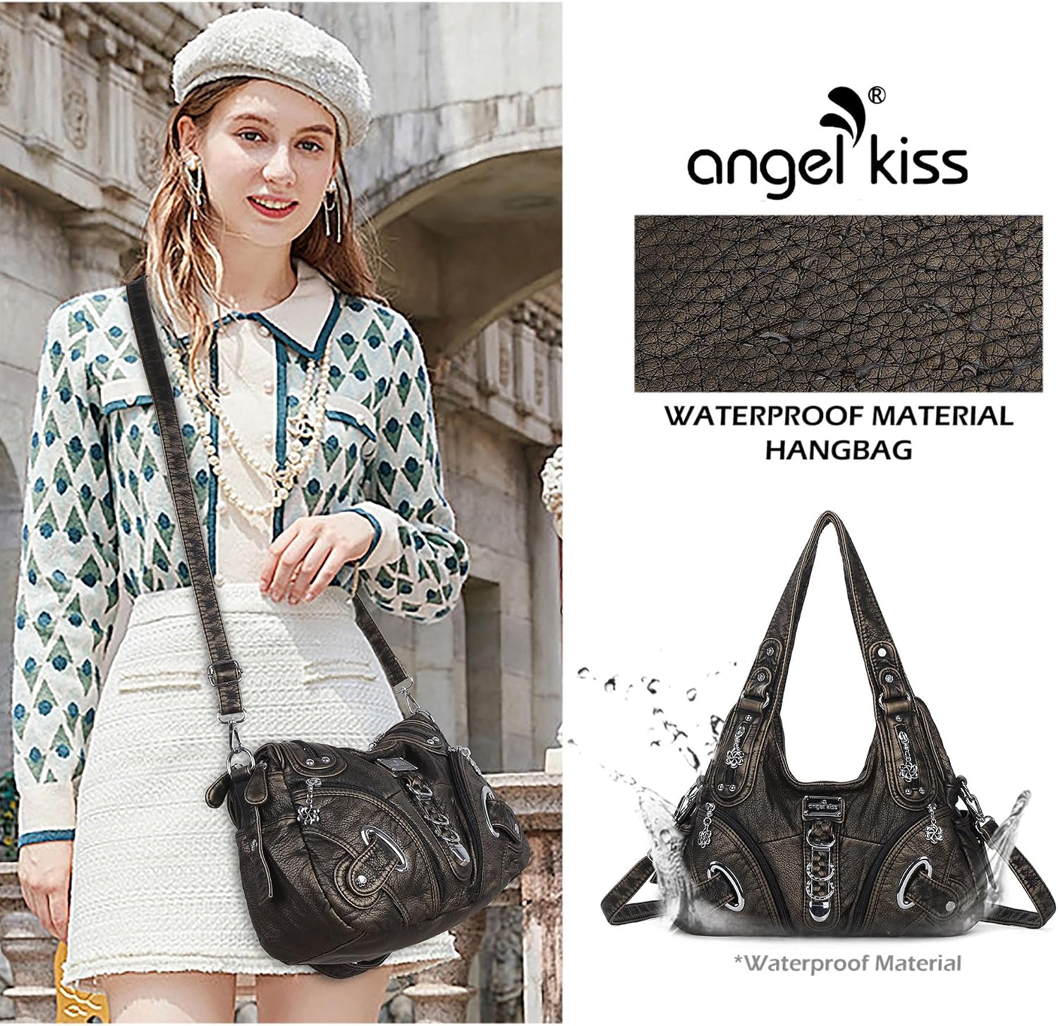 Angelkiss Hobo Purses and handbags for Women Satchel Handbag Women Purses Large Daily Shoulder Bags