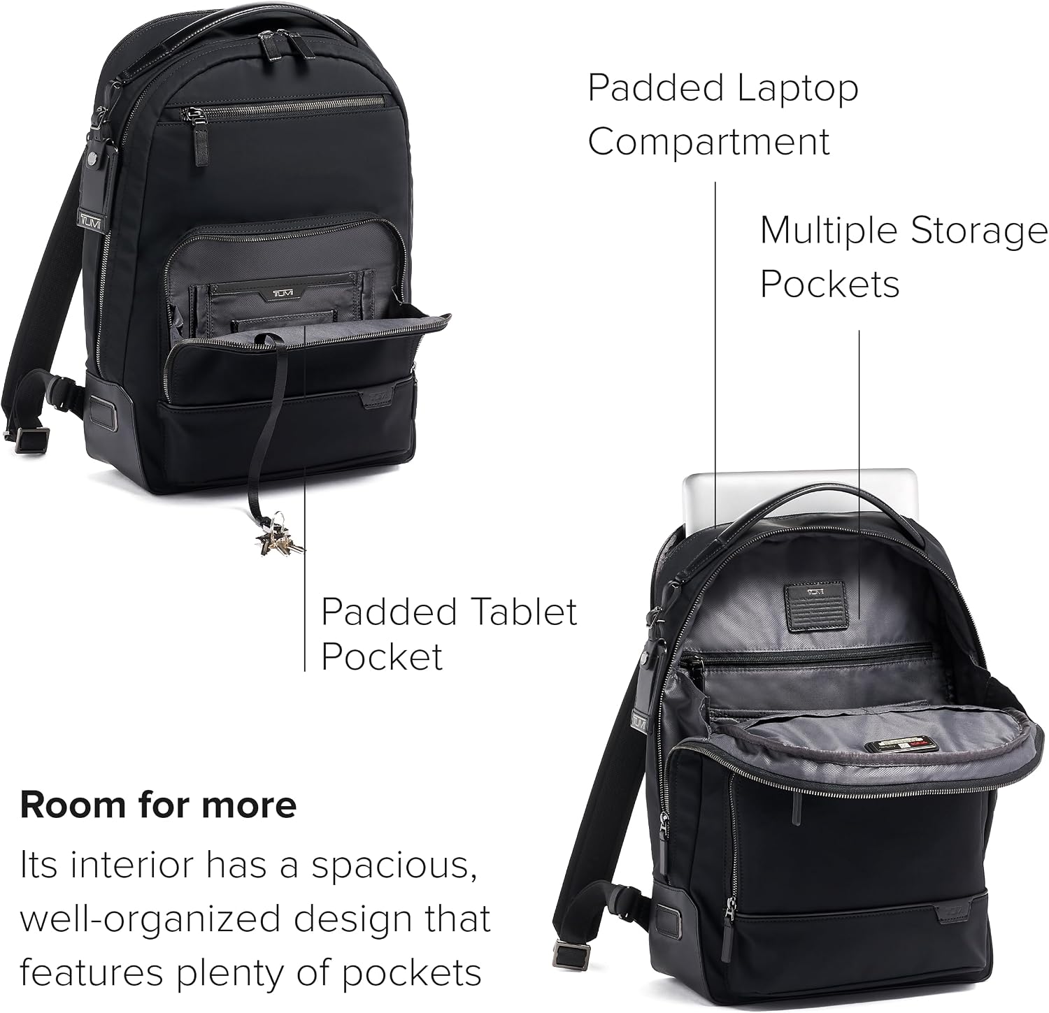 TUMI Harrison Warren Backpack, 15-Inch Laptop Backpack, Black Bombe