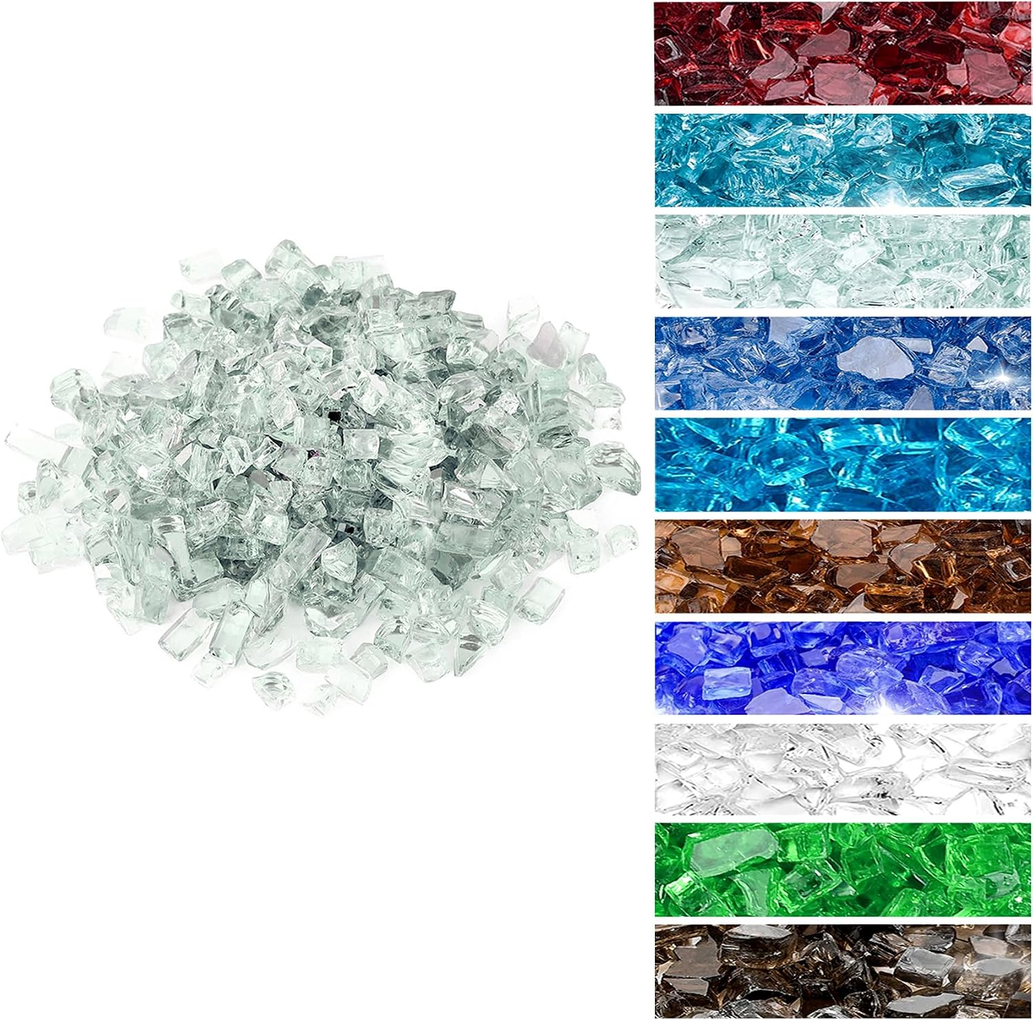 Onlyfire 10 lbs Fire Glass Rocks for Gas Propane Fire Pit and Fireplace