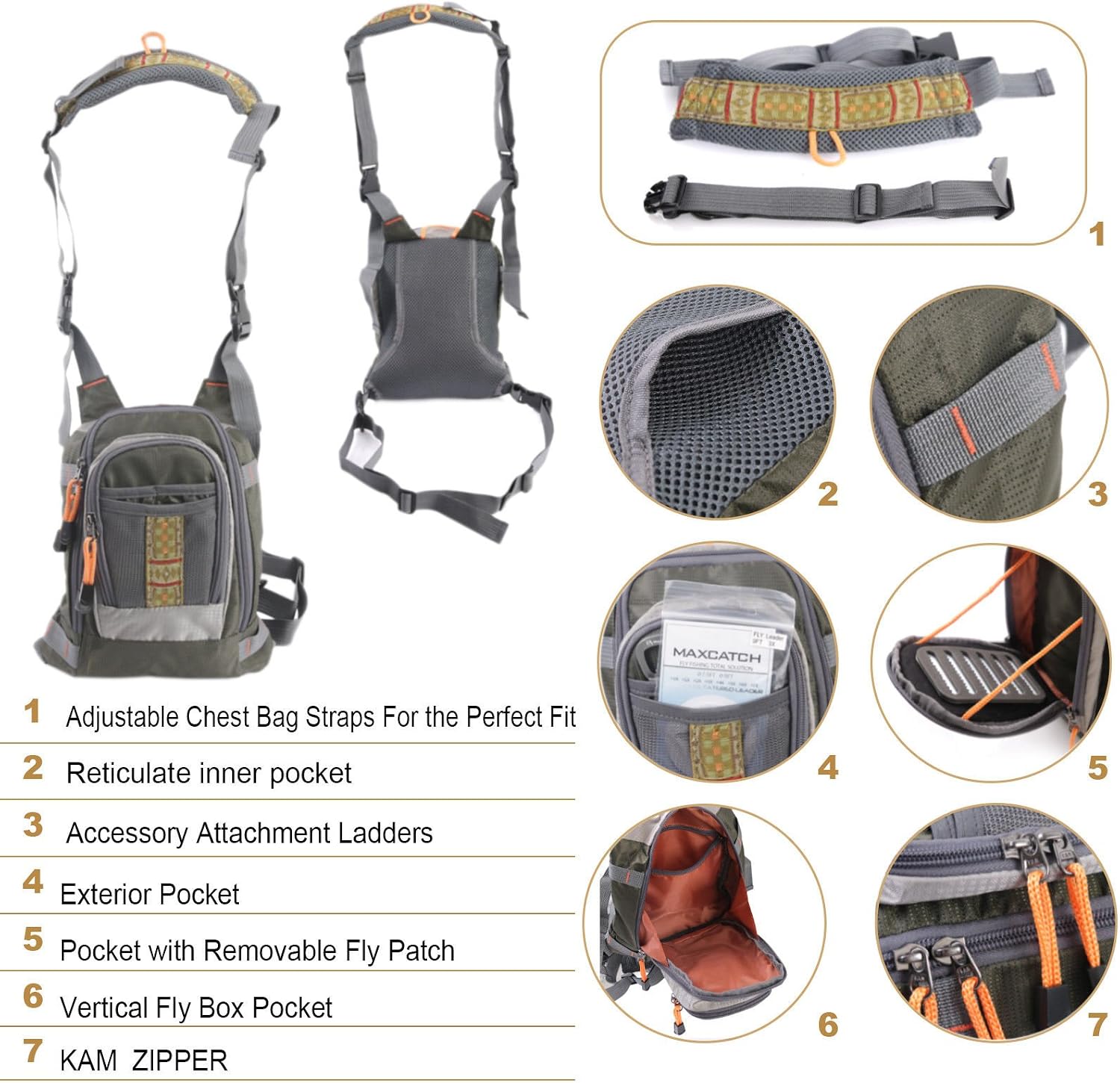 M MAXIMUMCATCH Maxcatch Fly Fishing Vest Pack for Men and Women Adjustable Outdoor Fishing (Vest/Sling Pack/Backpack)