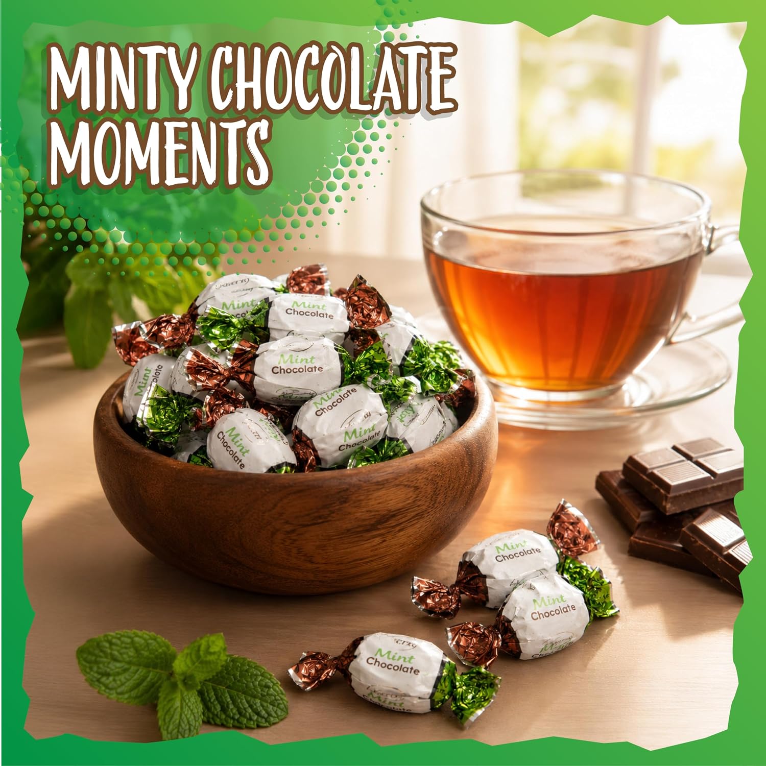 Arcor Chocolate Filled Mints, Hard Candy Individually Wrapped, 2 Lb Bag | Old Fashioned Candy with Creamy Filling, Office Candy