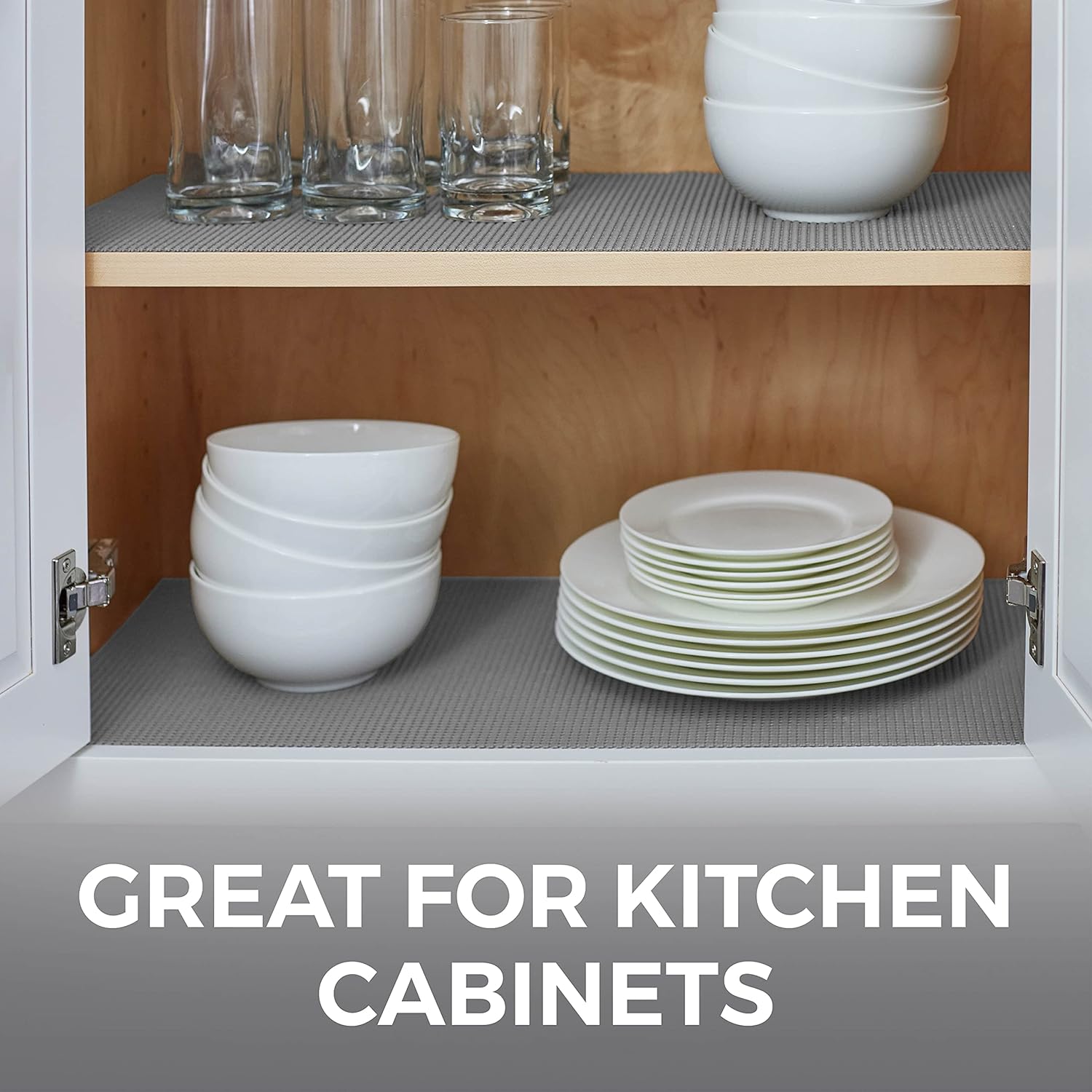 HOME GENIE Shelf Drawer and Cabinet Liner, Non Adhesive, 12x20 Soft Gray